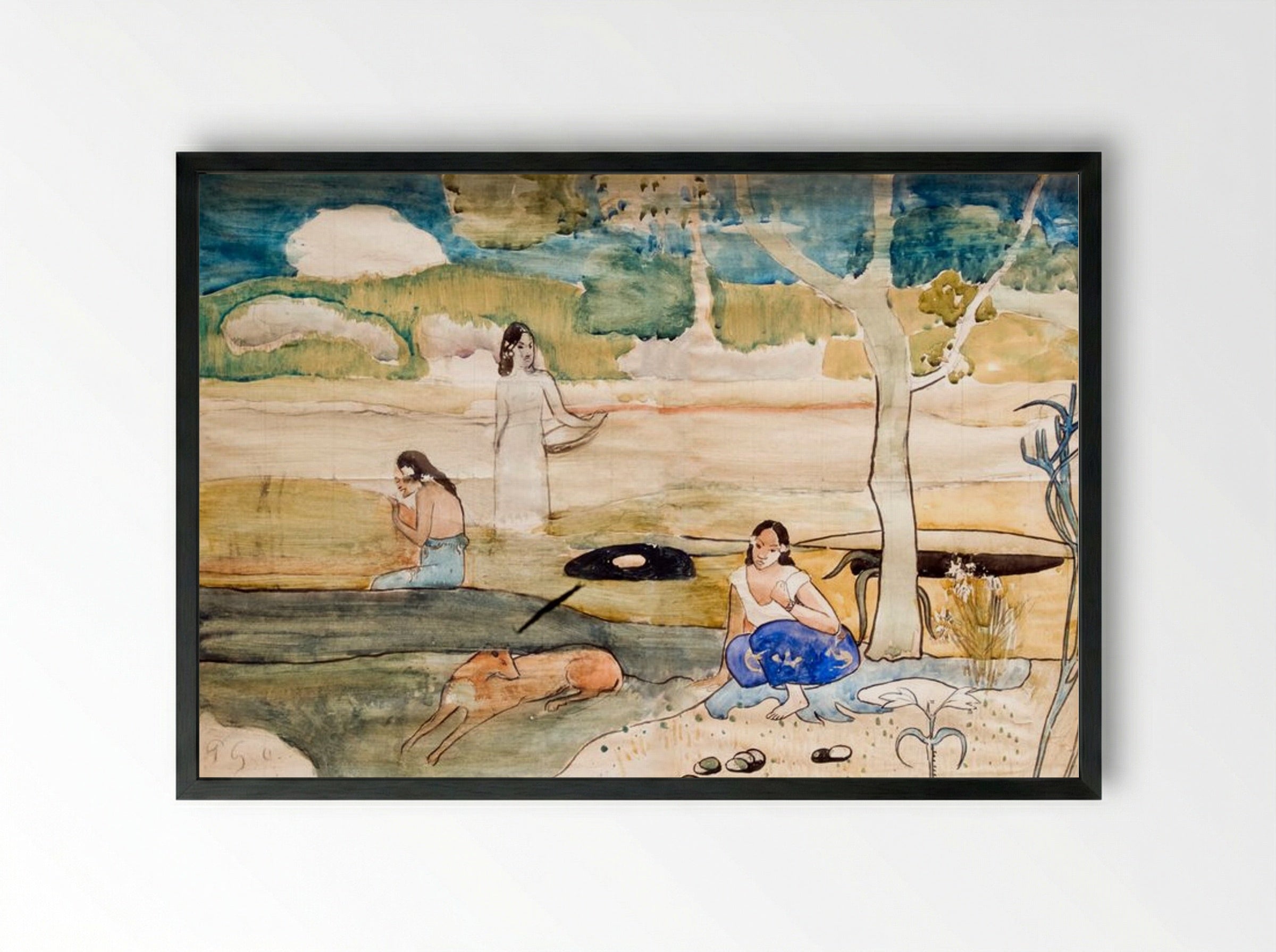 Study from Tahiti - Paul Gauguin - Framed Print Black