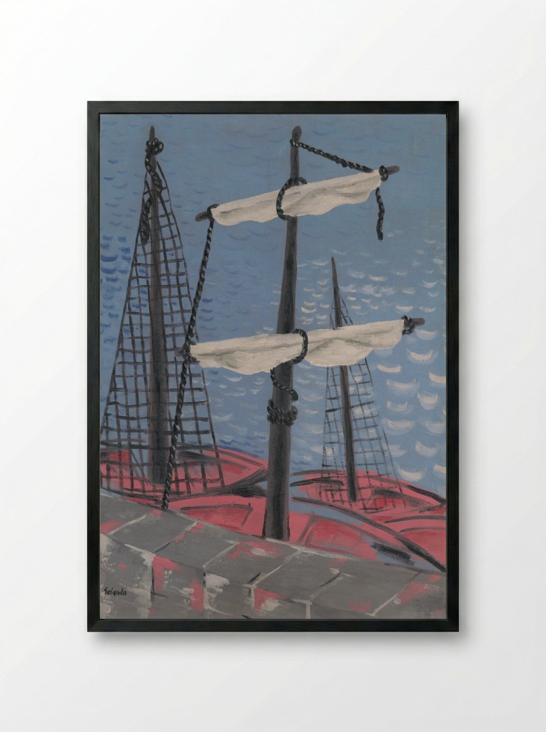 Fishing Boats - Mikuláš Galanda - Framed Print Black