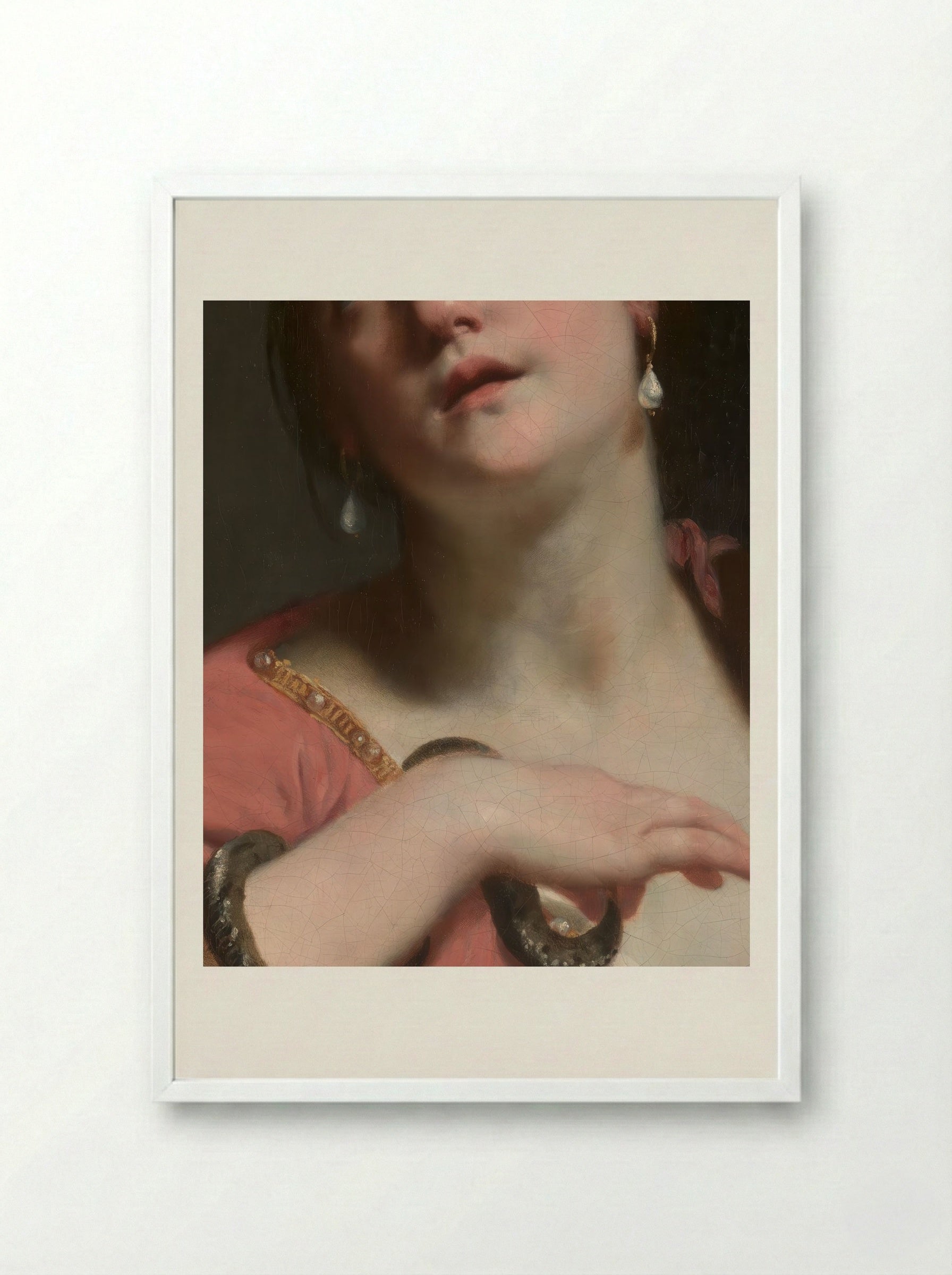 The Death of Cleopatra - Guido Cagnacci - Framed Print White