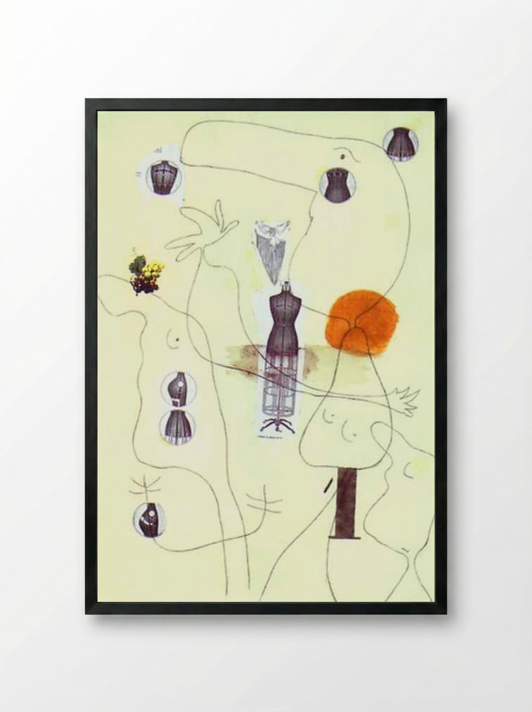 Metamorphose - Joan Miró - Framed Print Black
