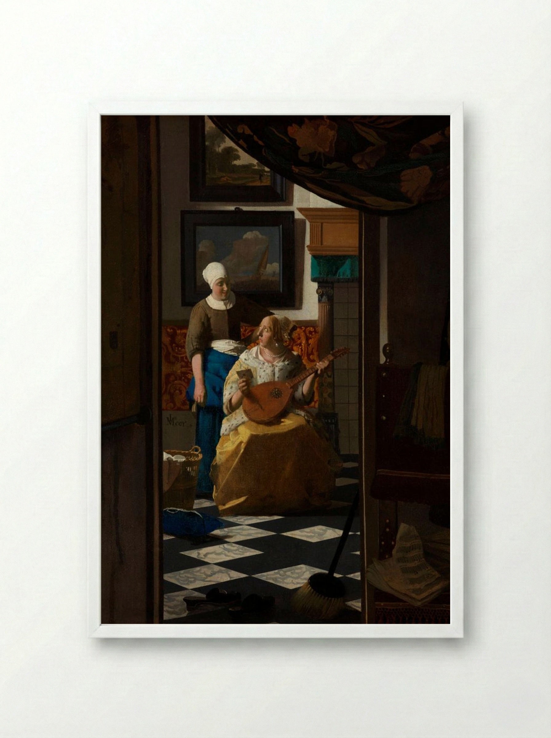 The Love Letter - Johannes Vermeer - Framed Print White