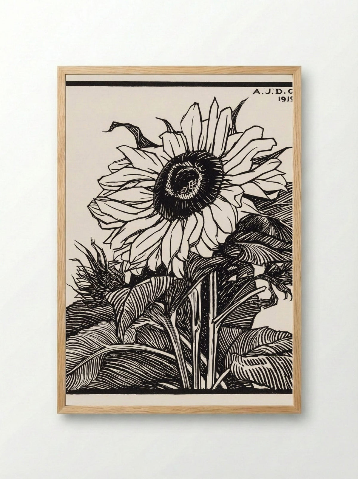 Sunflower - Julie de Graag - Framed Print Wood