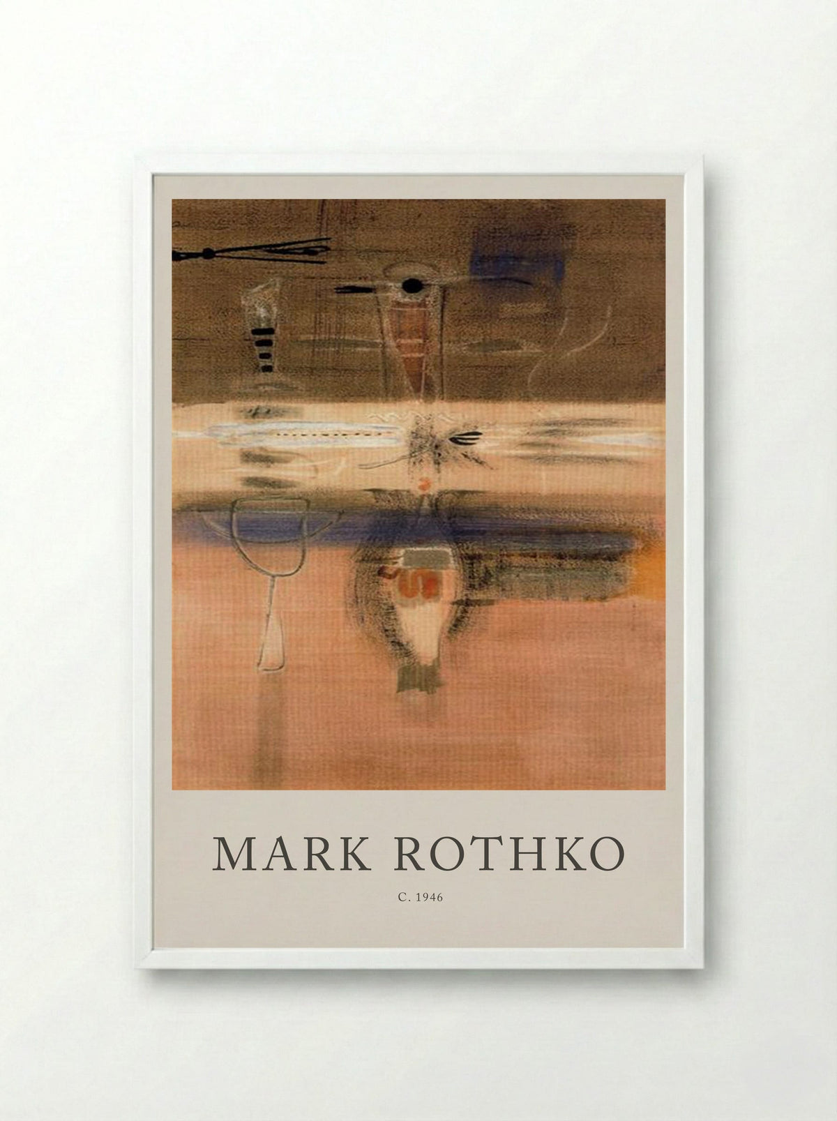 Untitled (Biomorphic Composition) - Mark Rothko - Framed Print White