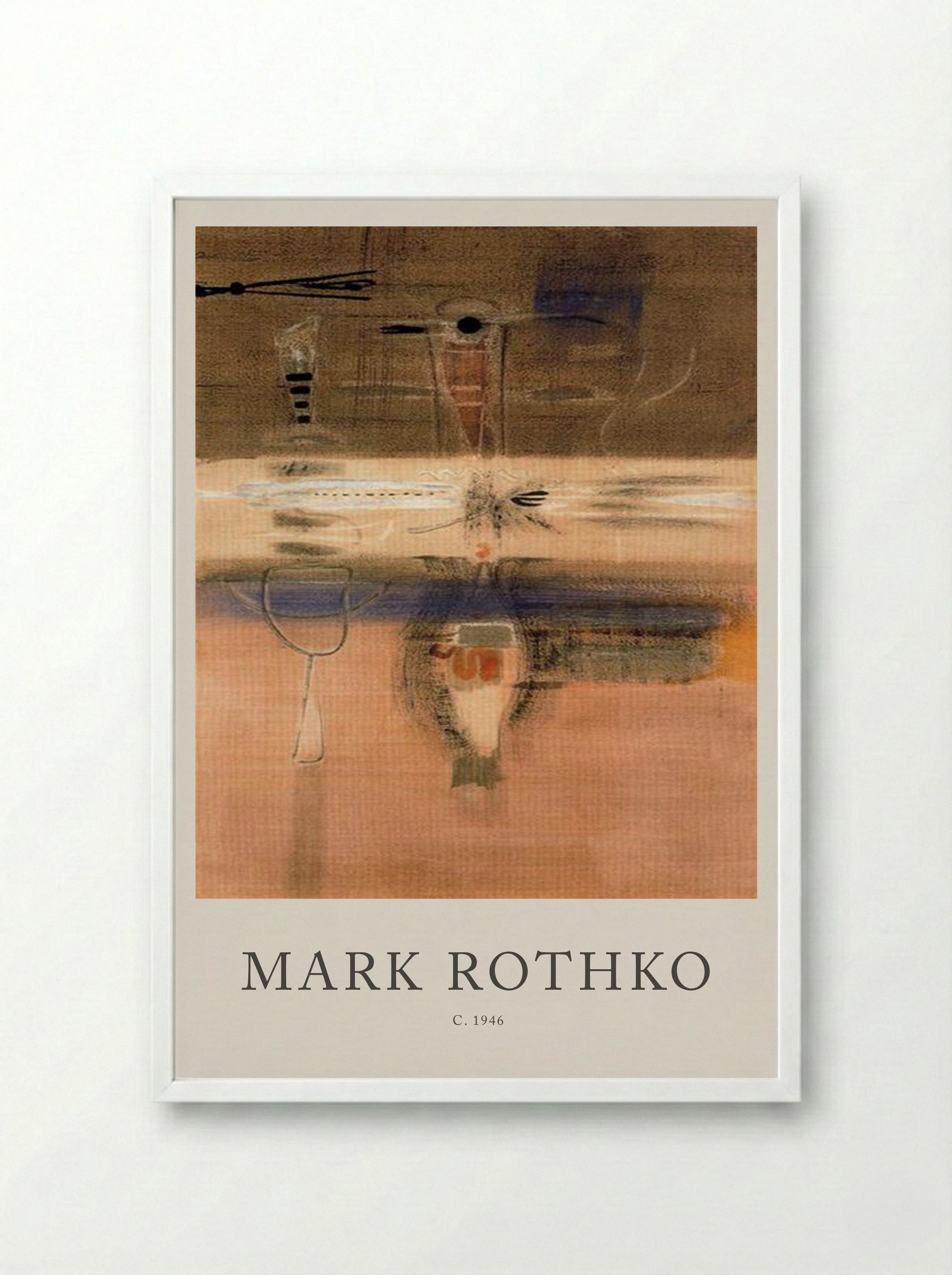 Untitled (Biomorphic Composition) - Mark Rothko - Framed Print White