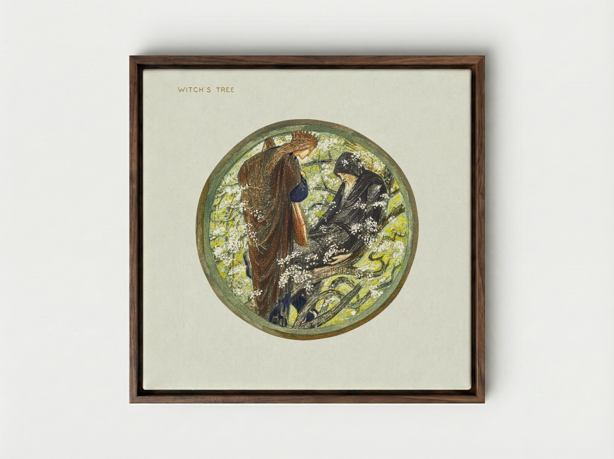 Witch's Tree - Edward Burne-Jones - Framed Canvas Dark Wood