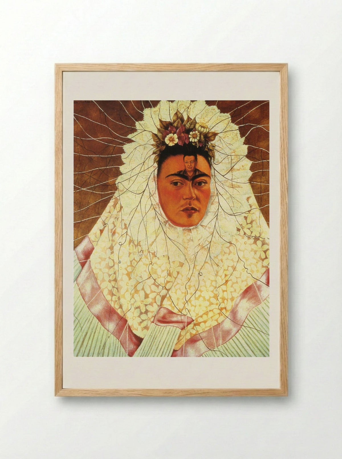 Self-Portrait as a Tehuana - Frida Kahlo - Framed Print Wood