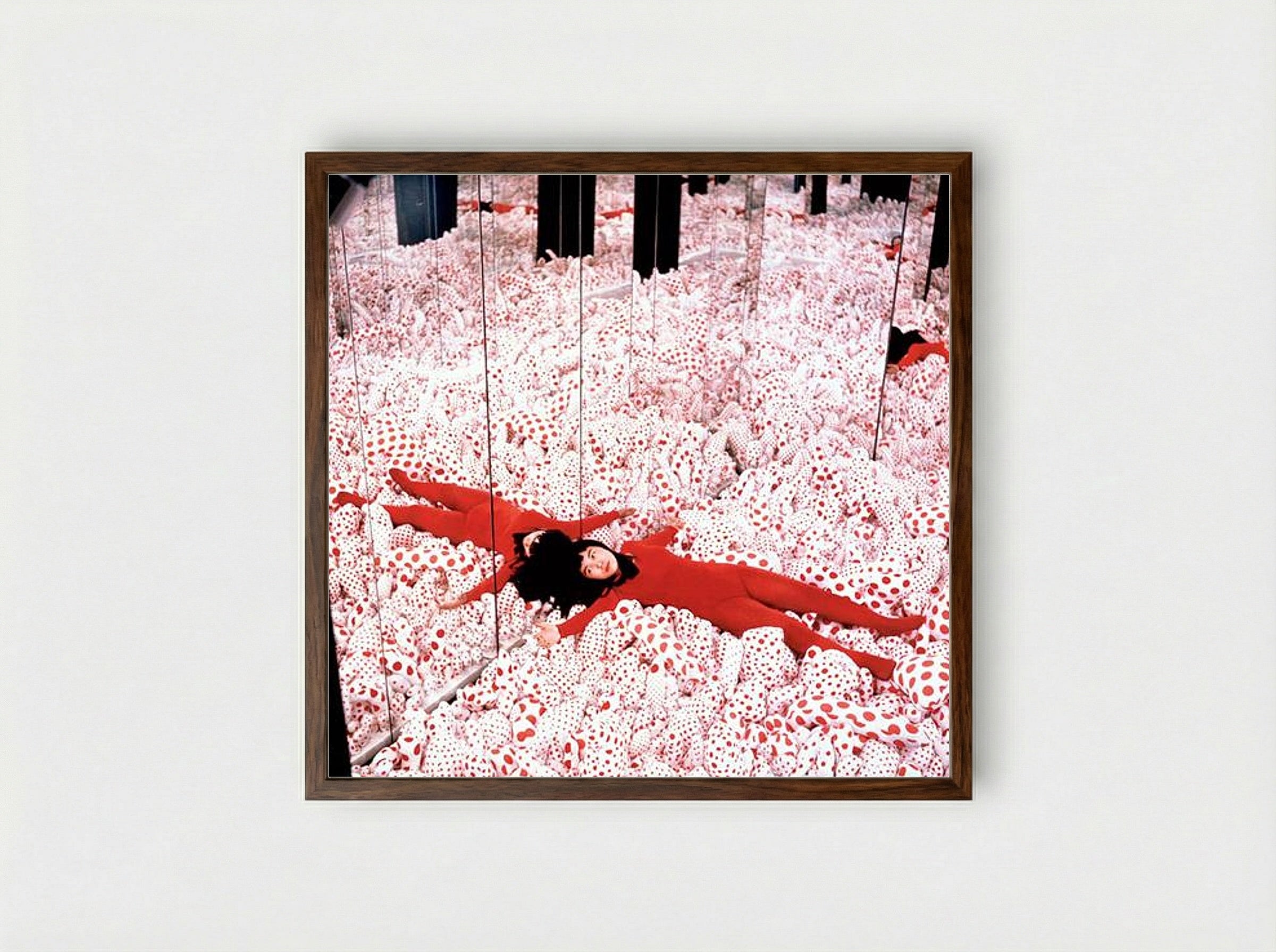 Infinity Mirror Room - Yayoi Kusama - Framed Print Dark Wood