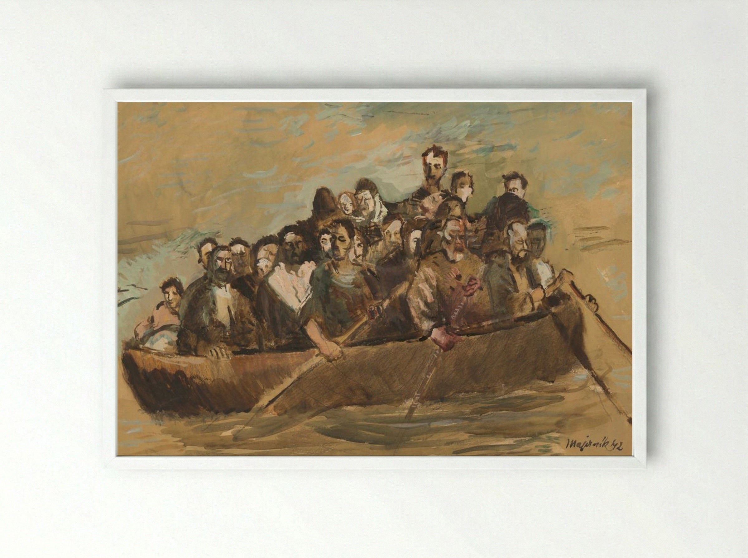 Refugees - Cyprián Majerník - Framed Print White