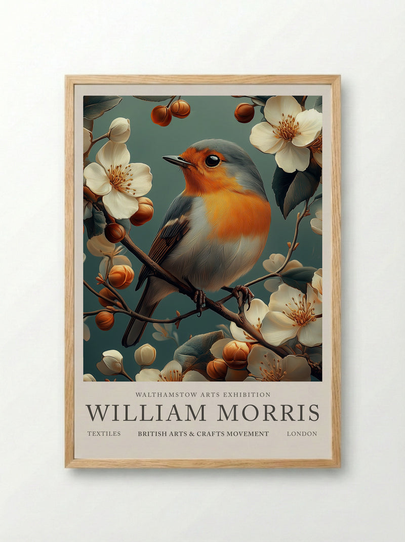 Robin Reverie - William Morris - Framed Print Wood