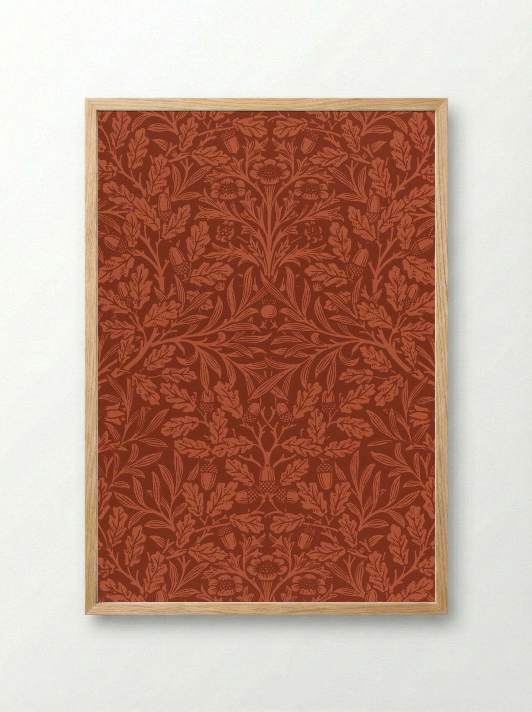 Acorns and Oak Leaves - William Morris - Framed Print Wood