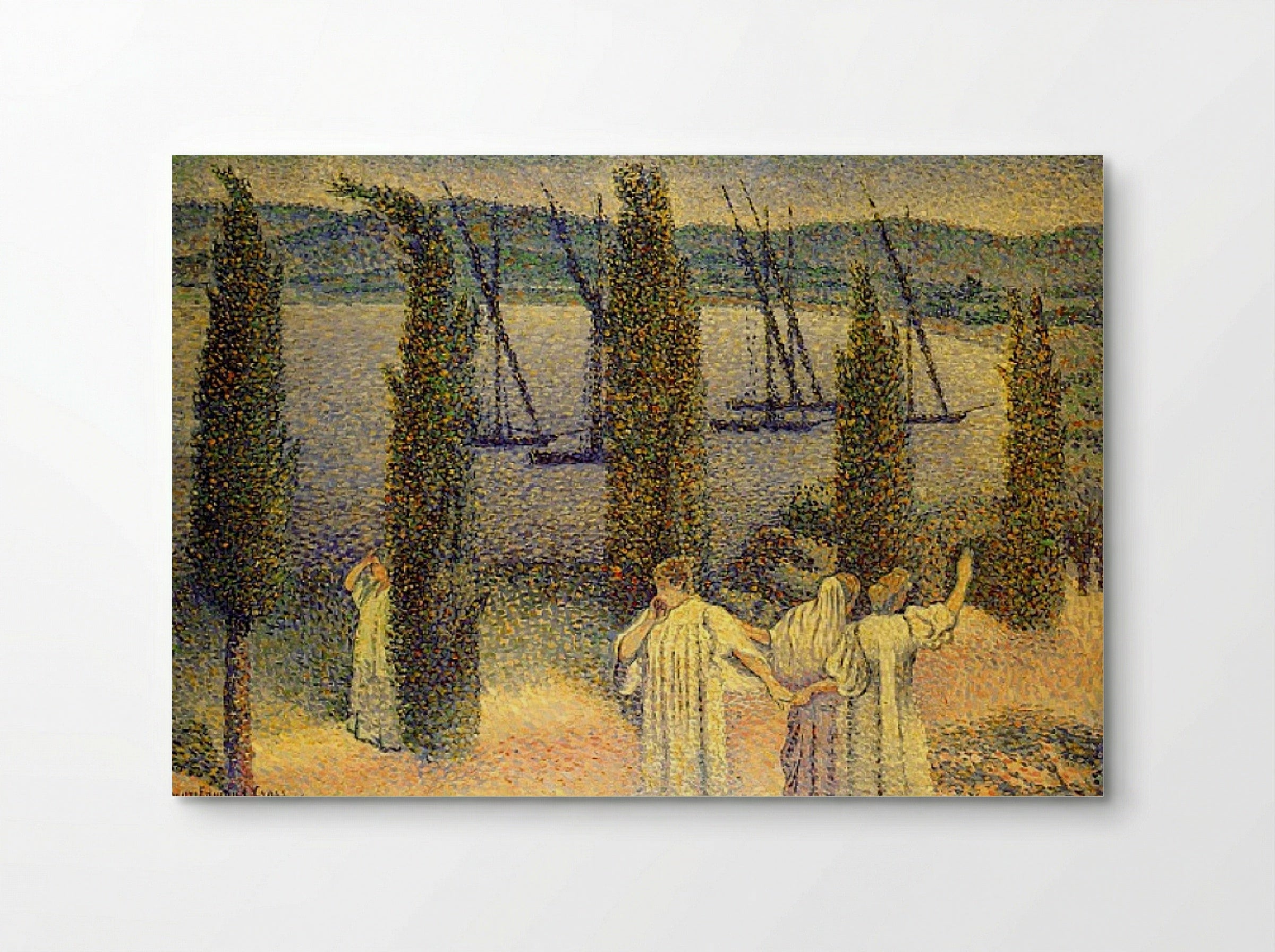 Coastal View with Cypress Trees - Henri-Edmond Cross - Poster
