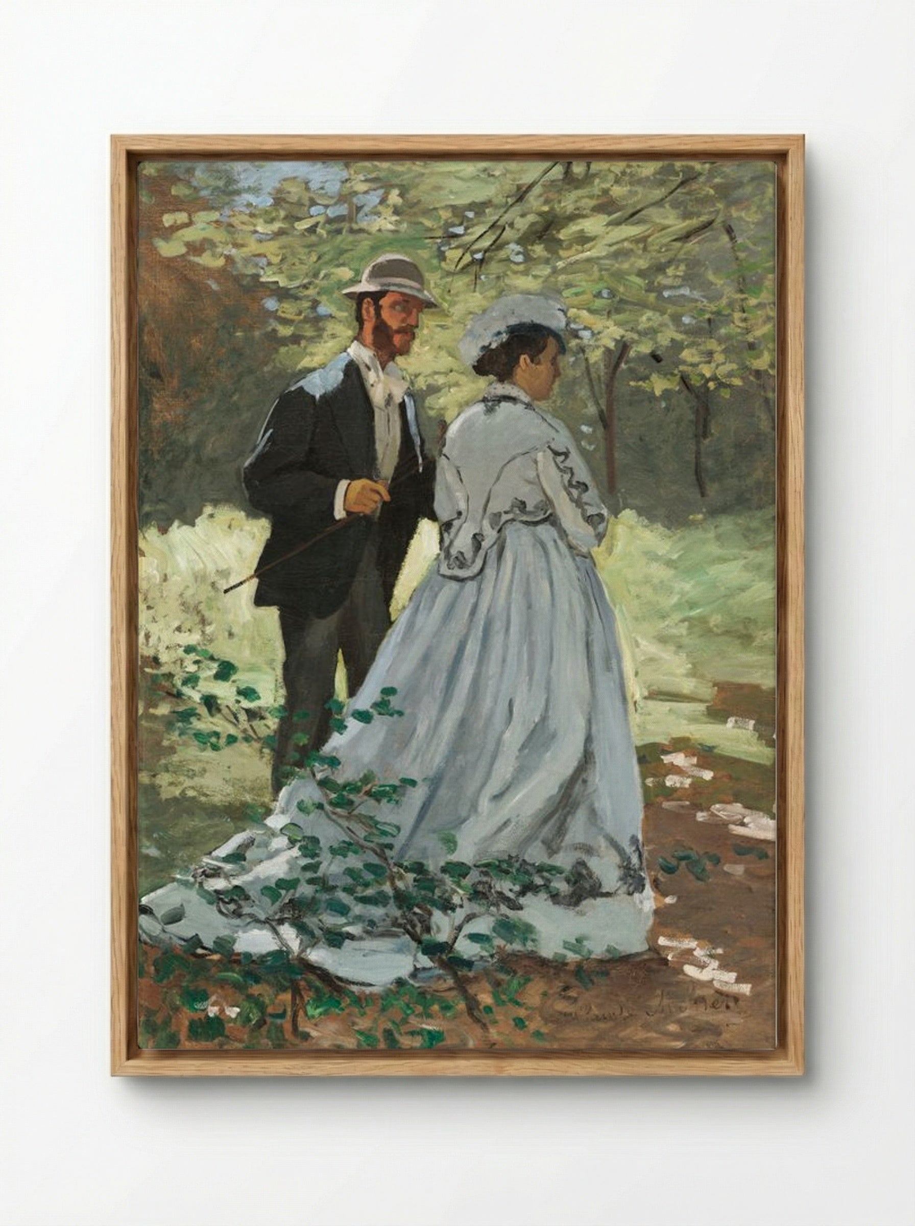 Bazille and Camille - Claude Monet - Framed Canvas Wood