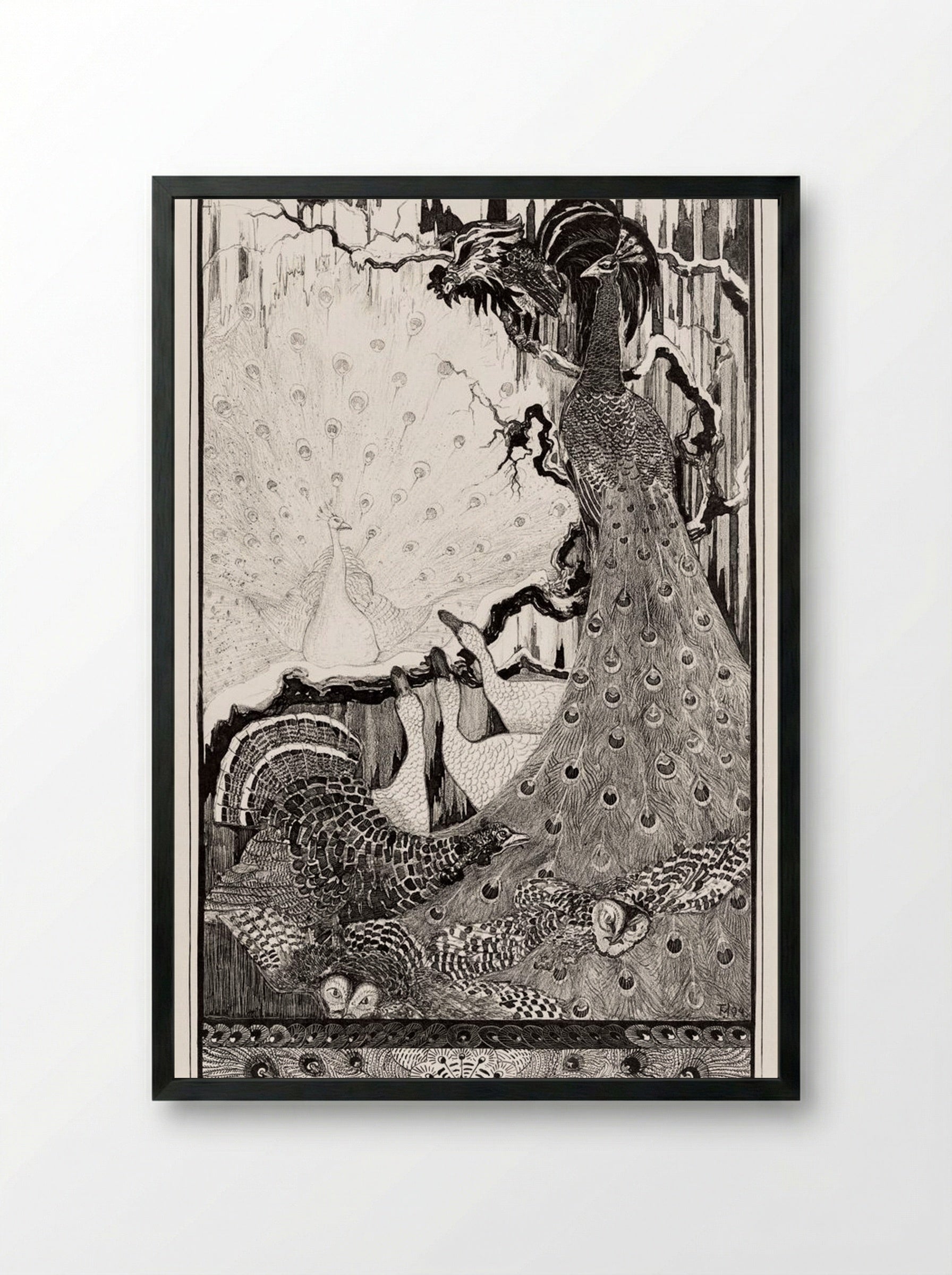 Nieuwjaar (New Year) - Theo van Hoytema - Framed Print Black