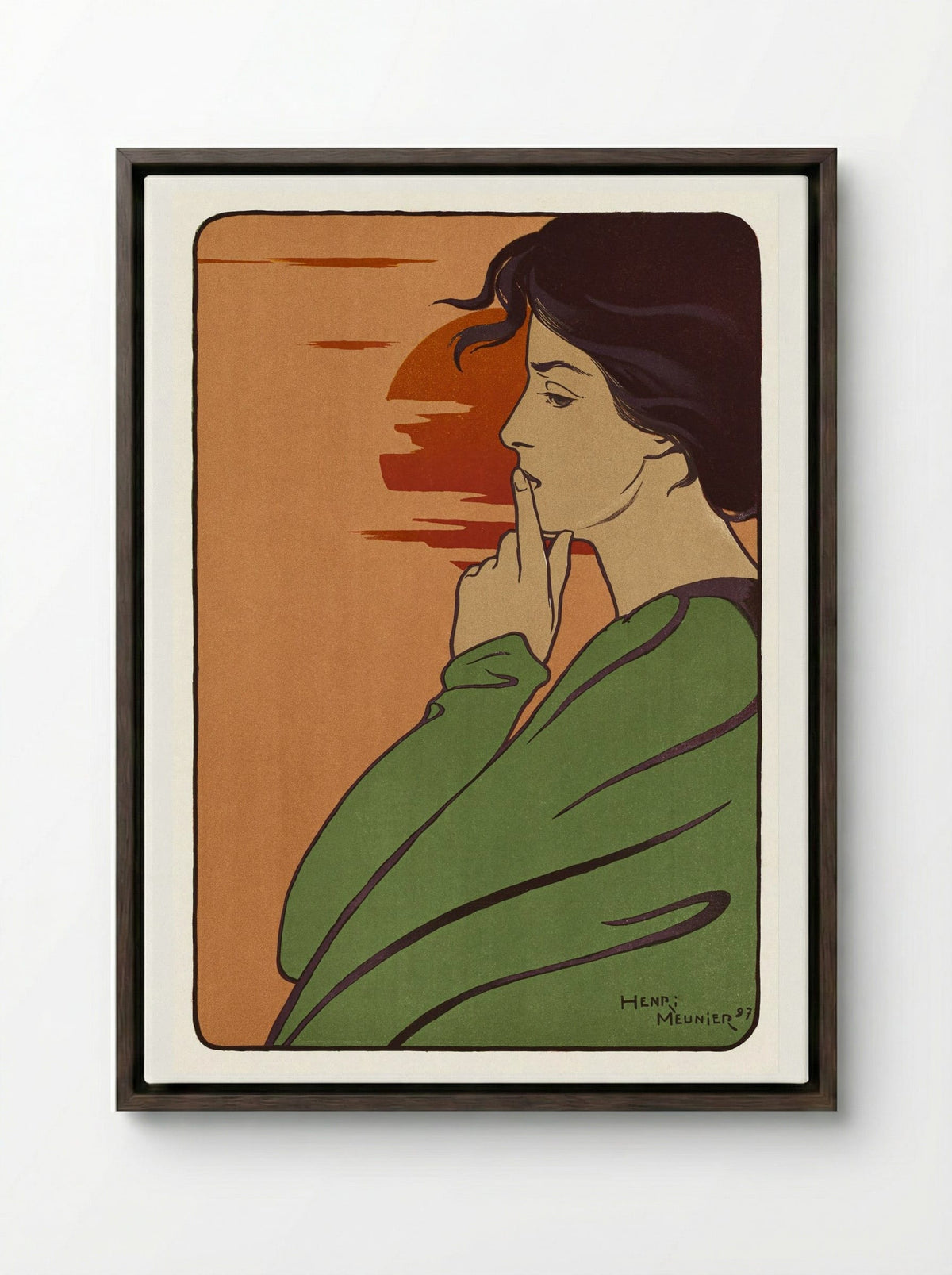 L'Heure du silence - Henri-Georges Meunier - Framed Canvas Dark Wood