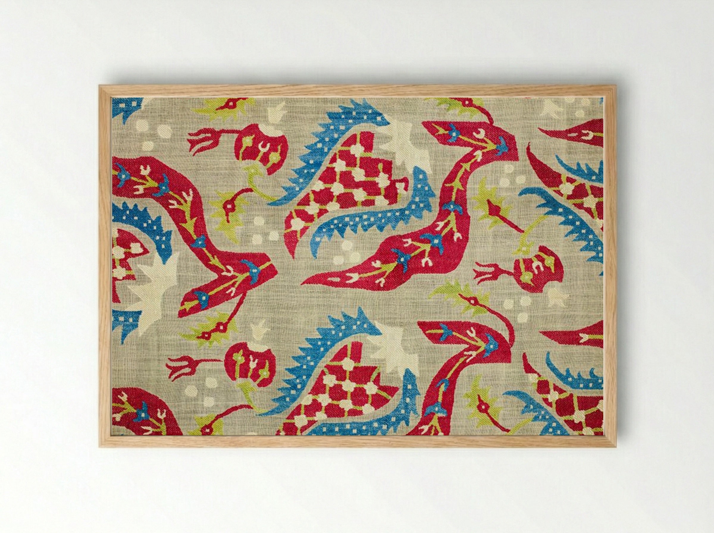 Turkish Bed Cover (Embroidered Textile Design) - William Morris - Framed Print Wood
