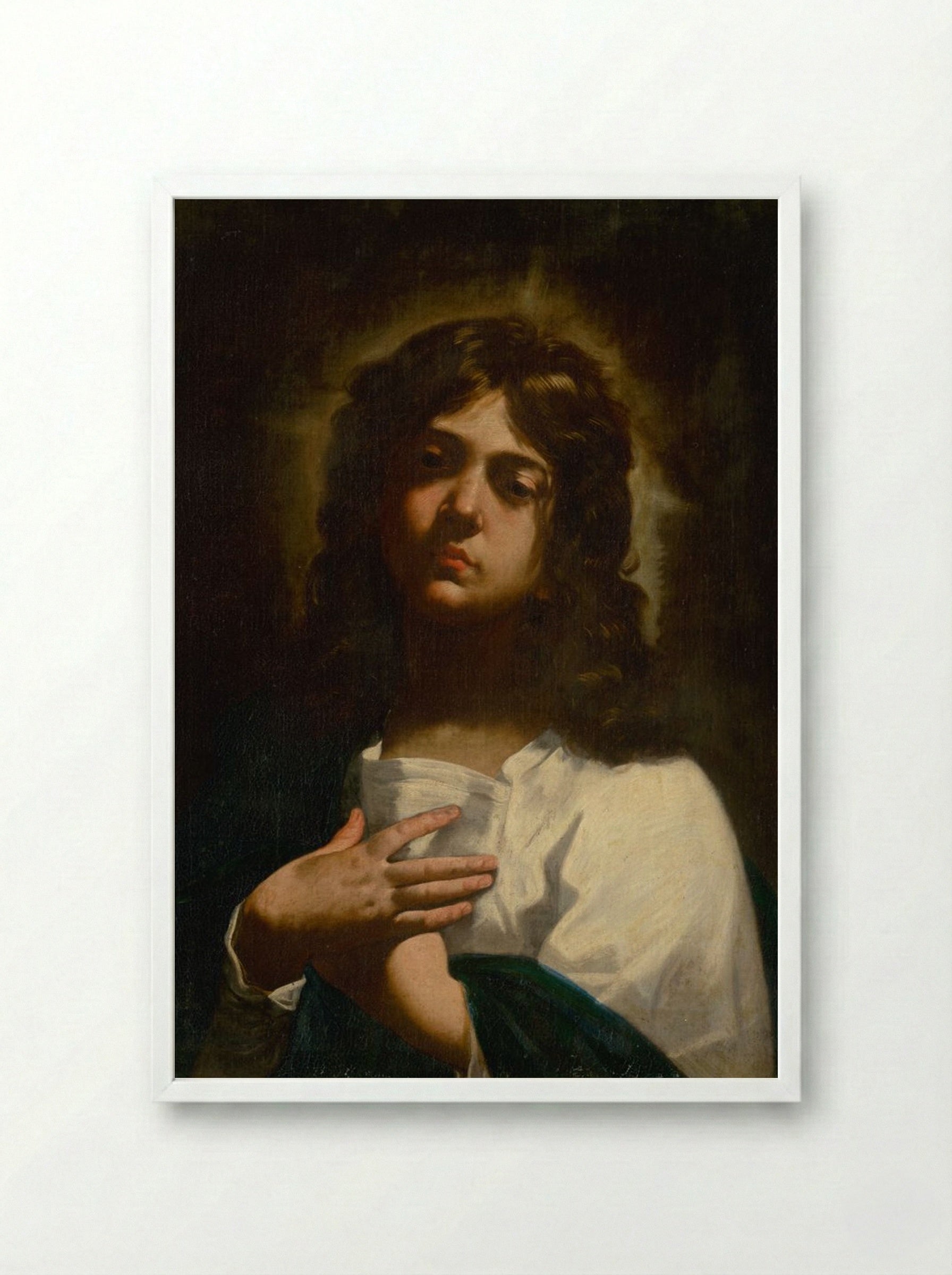 Saint John the Evangelist - Guido Reni - Framed Print White
