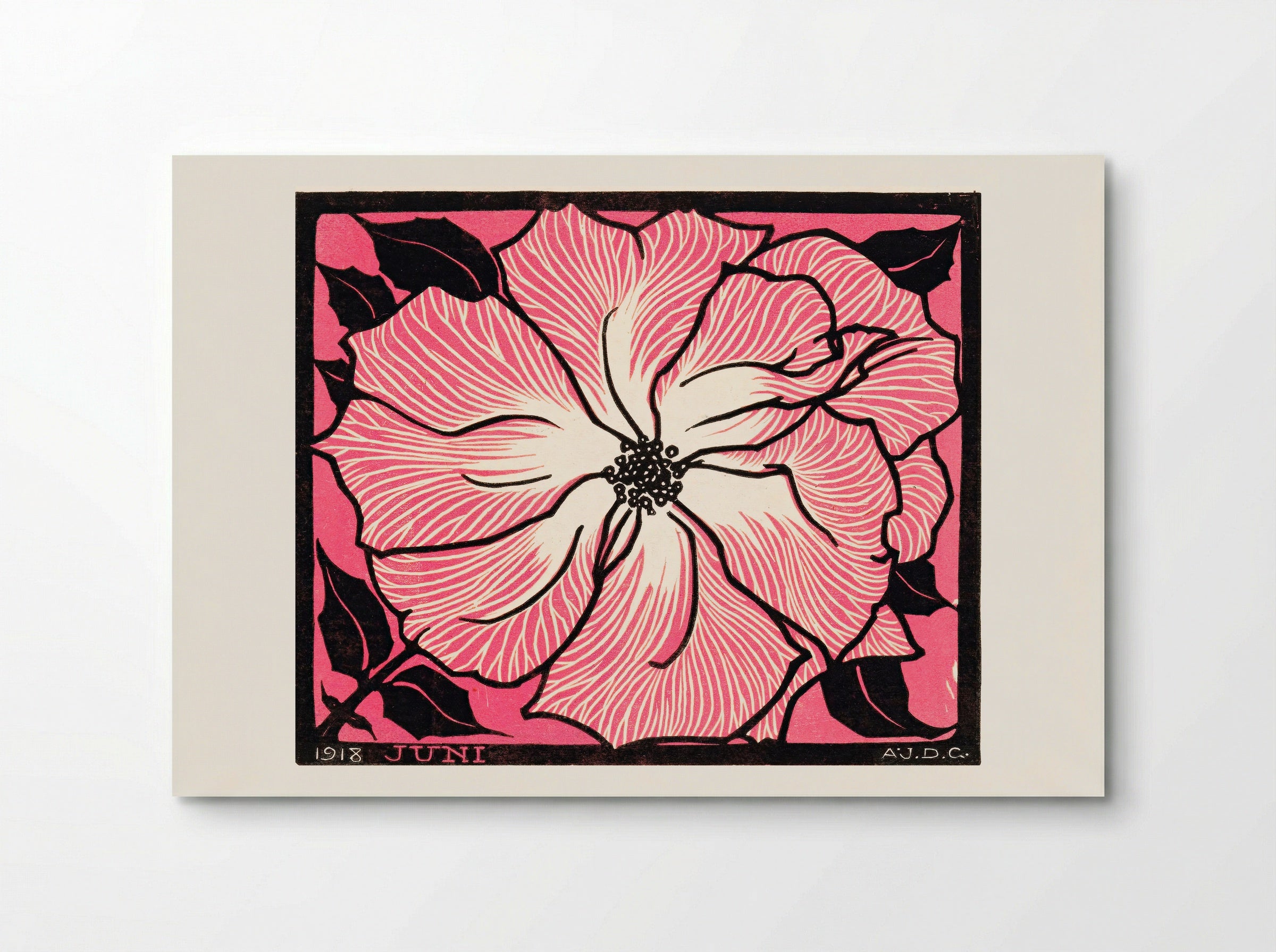 June (Floral Woodcut) - Julie de Graag - Poster