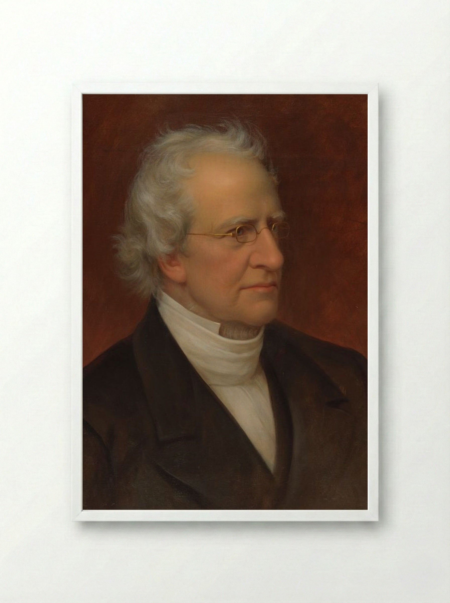 Portrait of the cleric Charles Hodge - John Neagle - Framed Print White