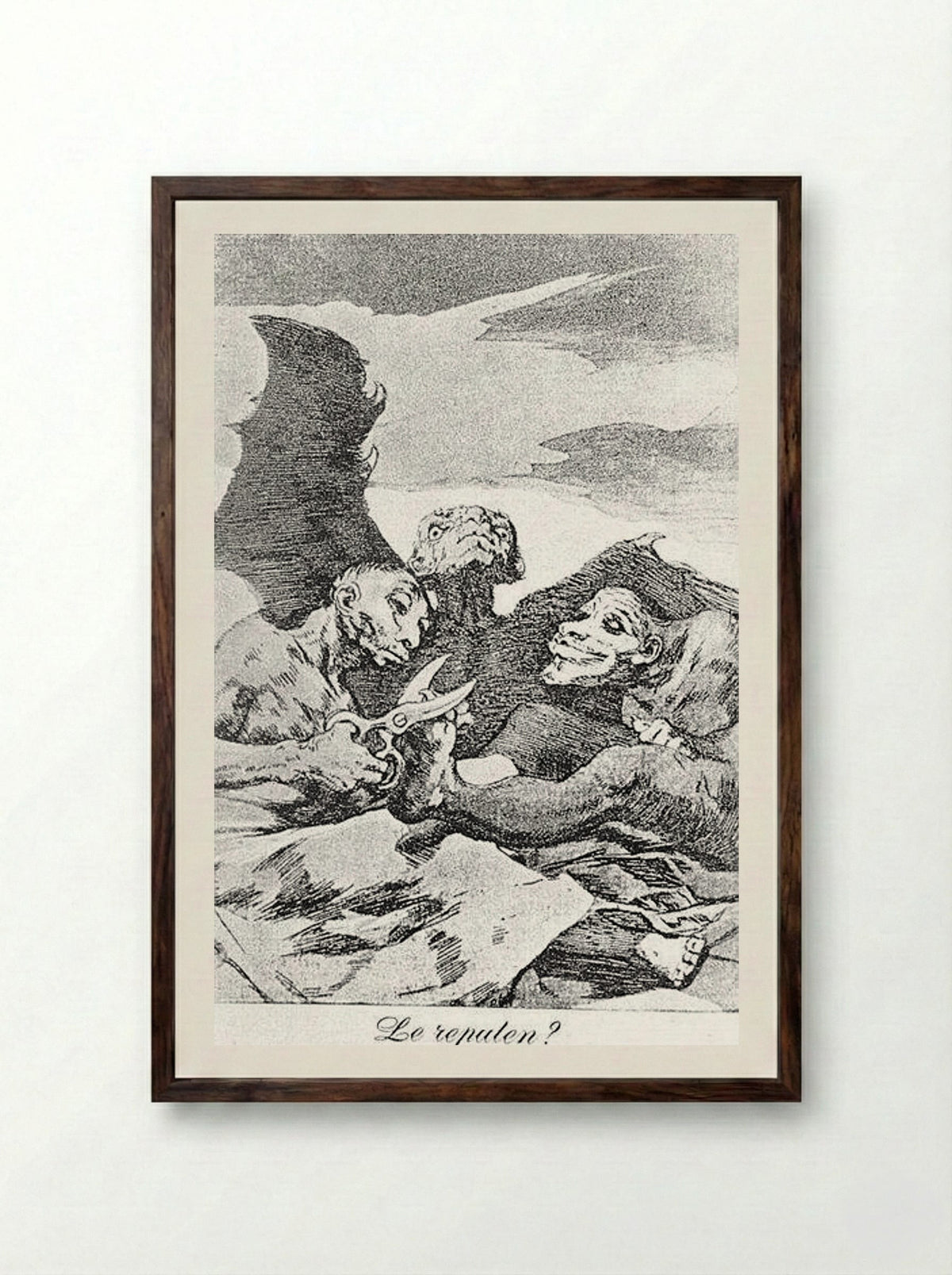 They Pare - Francisco Goya - Framed Print Dark Wood