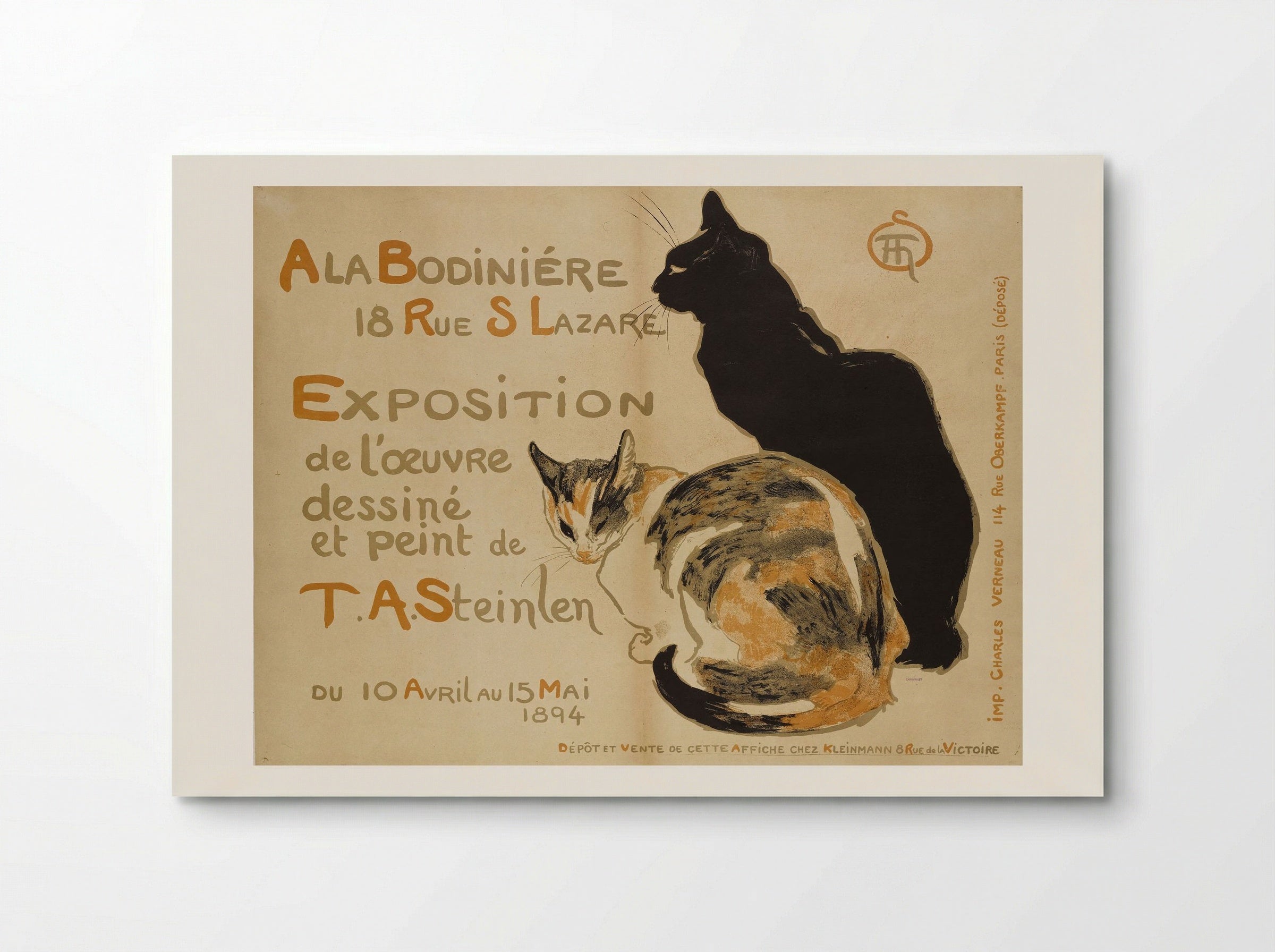 A la Bodinière, 18 Rue St. Lazare - Théophile Steinlen - Poster