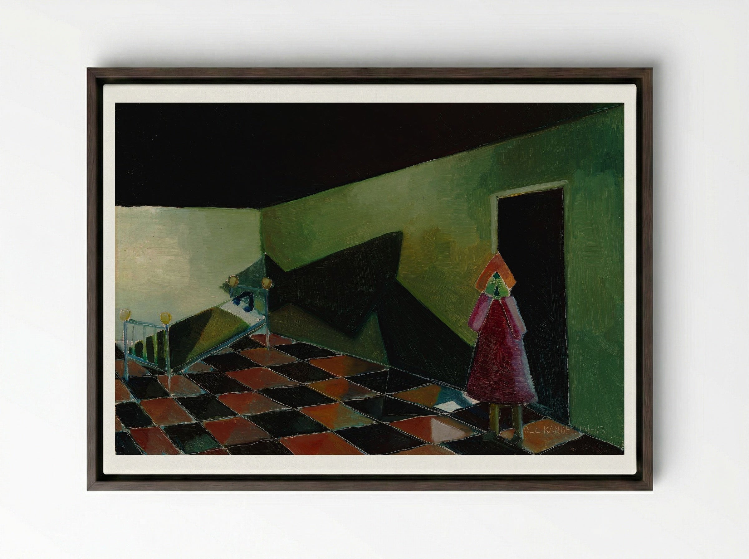 Orphan - Ole Kandelin - Framed Canvas Dark Wood