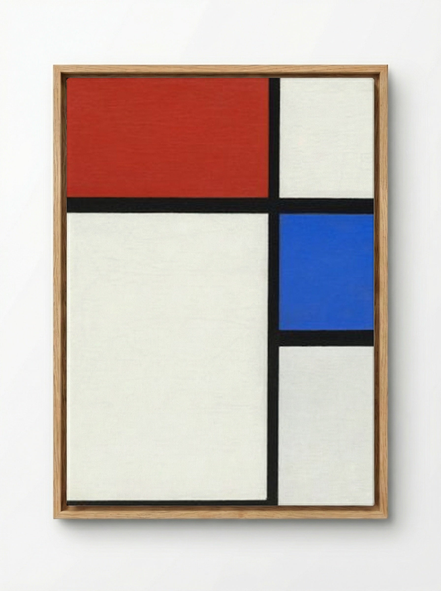 Composition No. II with Red and Blue - Piet Mondrian - Framed Canvas Wood