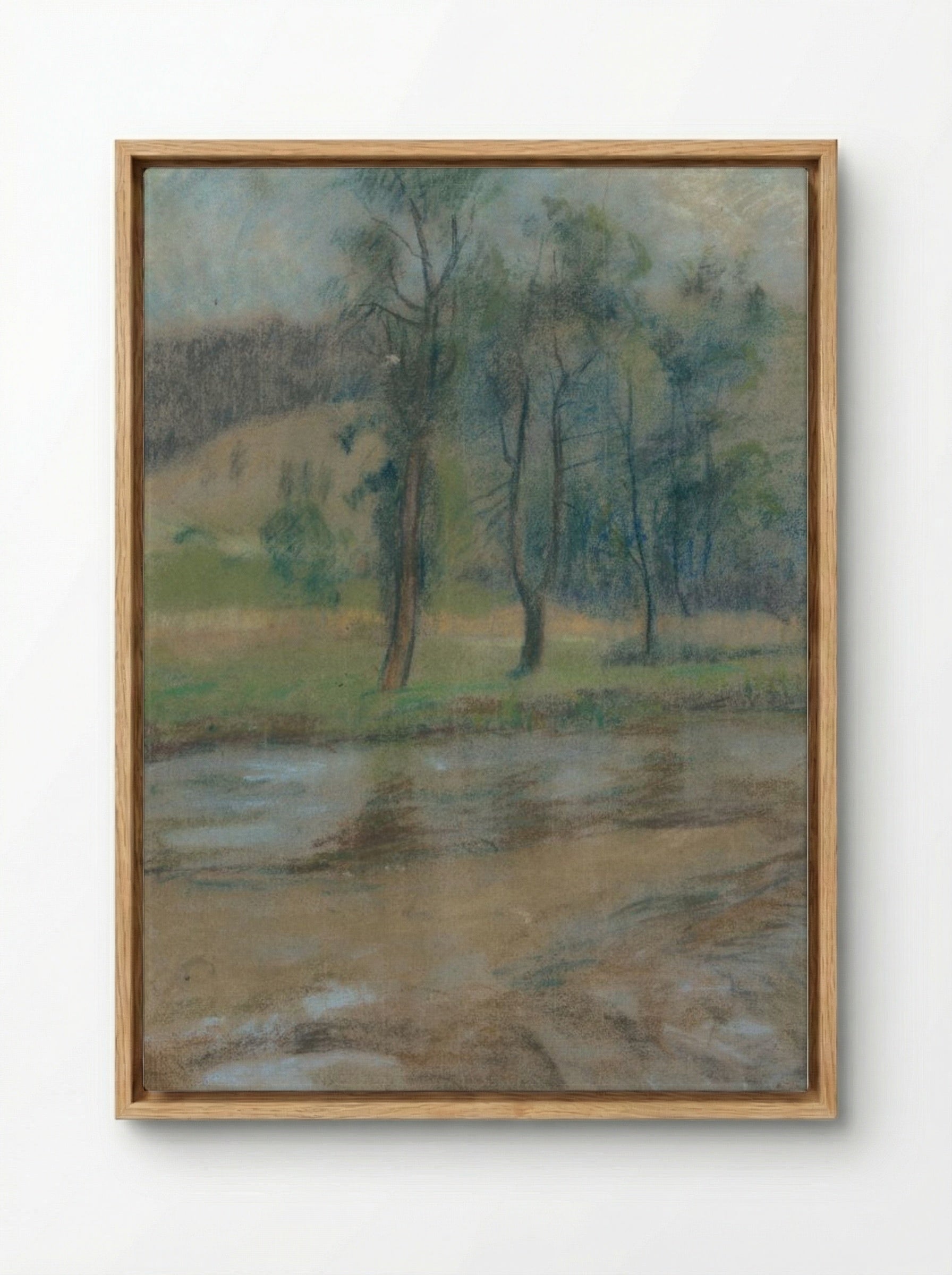 Trees by the River - Zolo Palugyay - Framed Canvas Wood