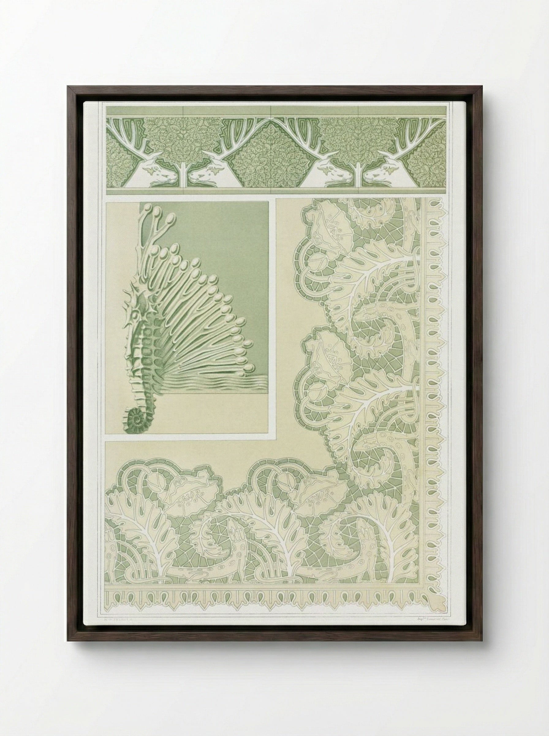 L'Animal dans la Décoration, Plate 8 - Maurice Pillard Verneuil - Framed Canvas Dark Wood