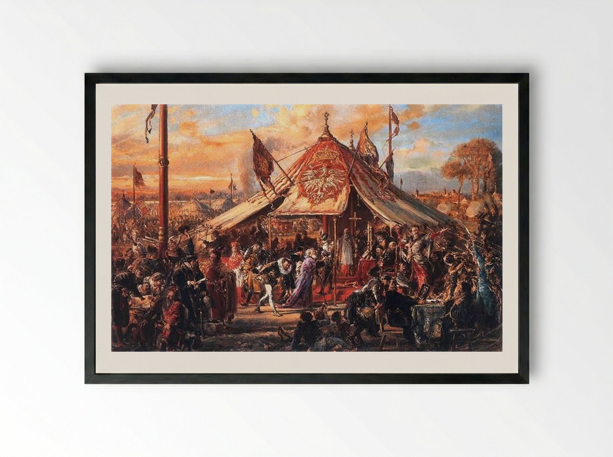 The Republic at Zenith of Power, Golden Liberty, Election A.D. 1573 - Jan Matejko - Framed Print Black