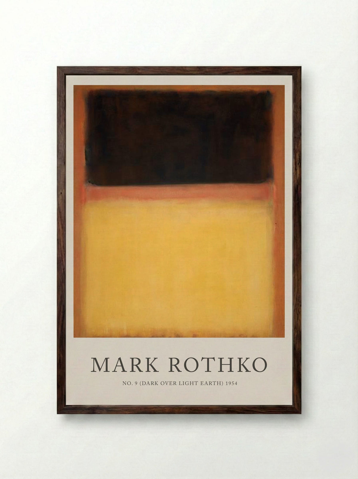 No. 9 (Dark Over Light Earth) - Mark Rothko - Framed Print Dark Wood