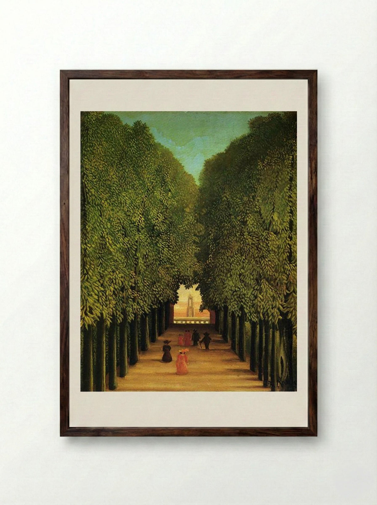 Alleyway in the Park of Saint-Cloud - Henri Rousseau - Framed Print Dark Wood