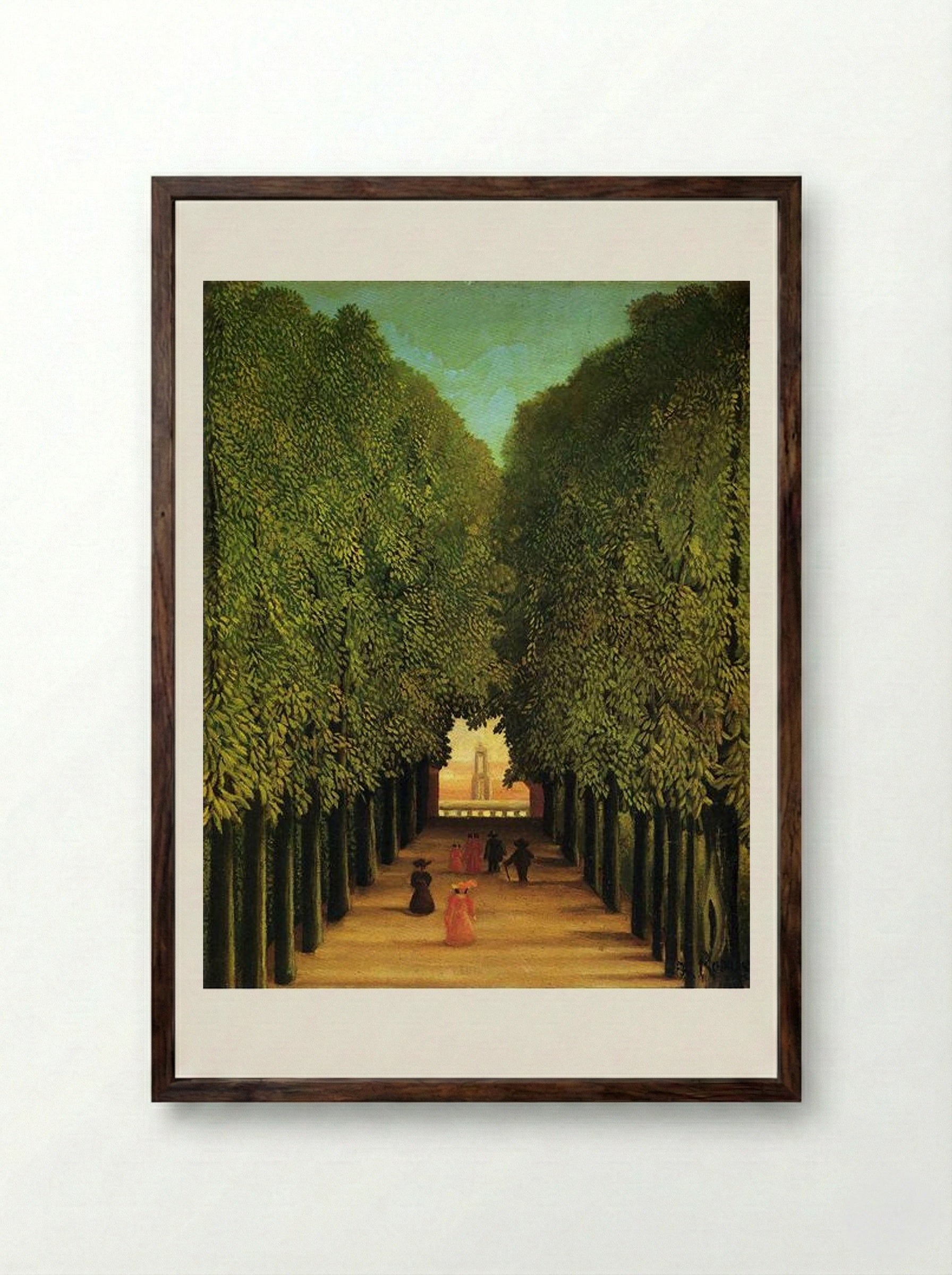 Alleyway in the Park of Saint-Cloud - Henri Rousseau - Framed Print Dark Wood