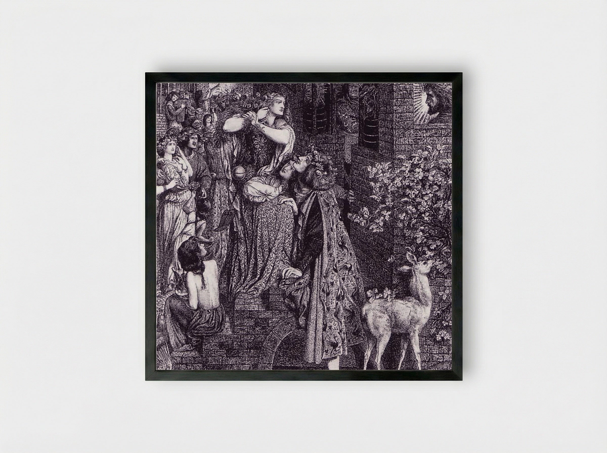 Mary Magdalene at the Door of Simon the Pharisee - Ford Madox Brown - Framed Print Black