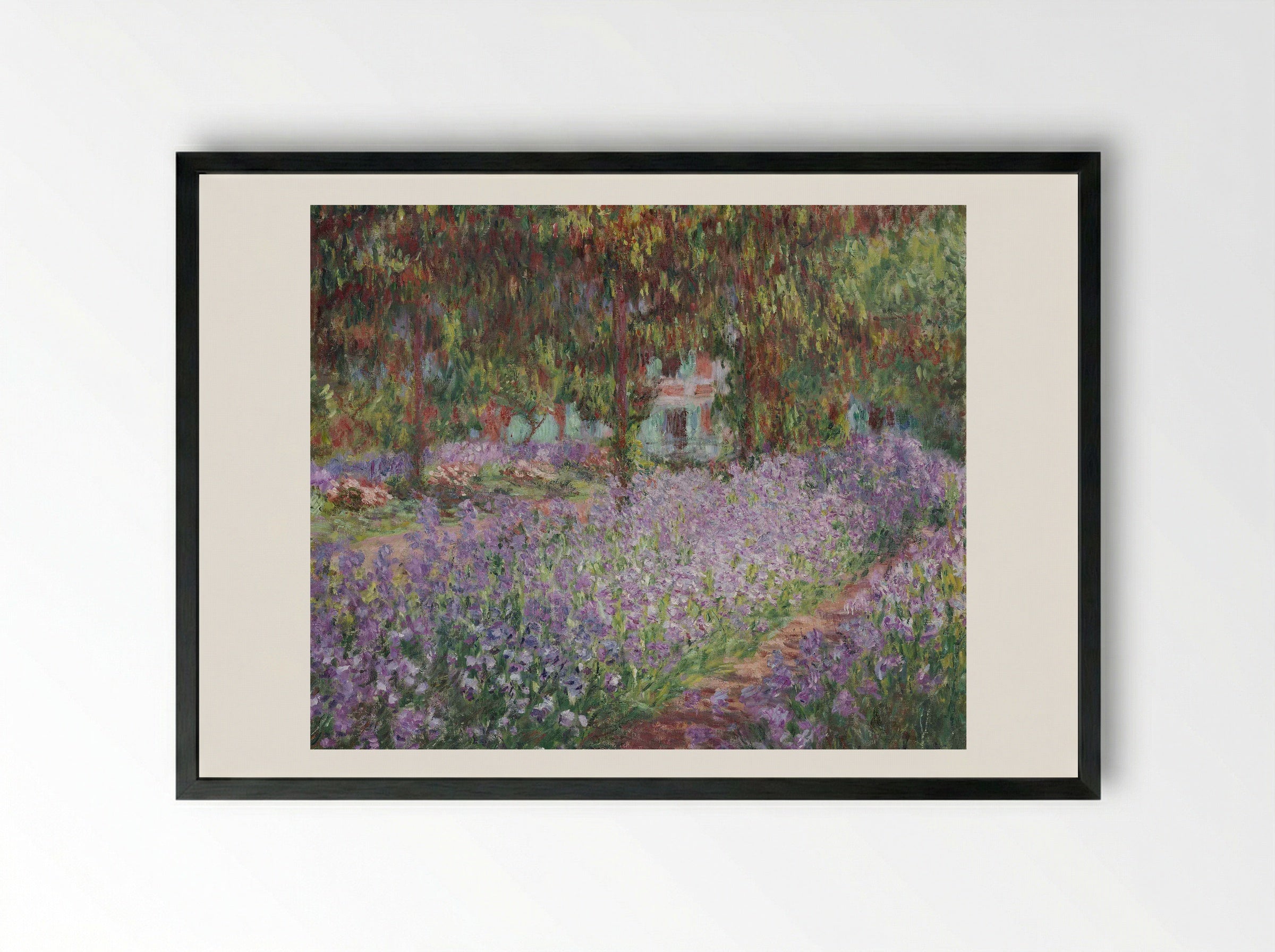 Irises in Monet's Garden - Claude Monet - Framed Print Black