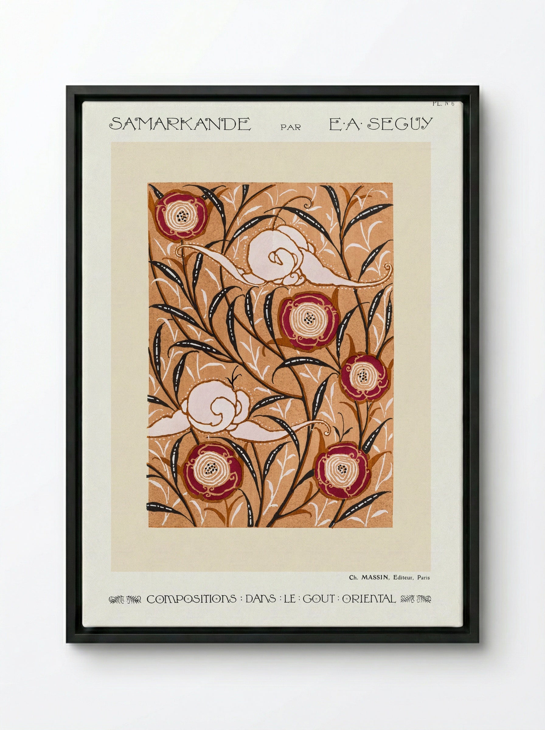 Samarkande (Plate 6, Compositions in the Oriental Style) - Émile-Allain Séguy - Framed Canvas Black