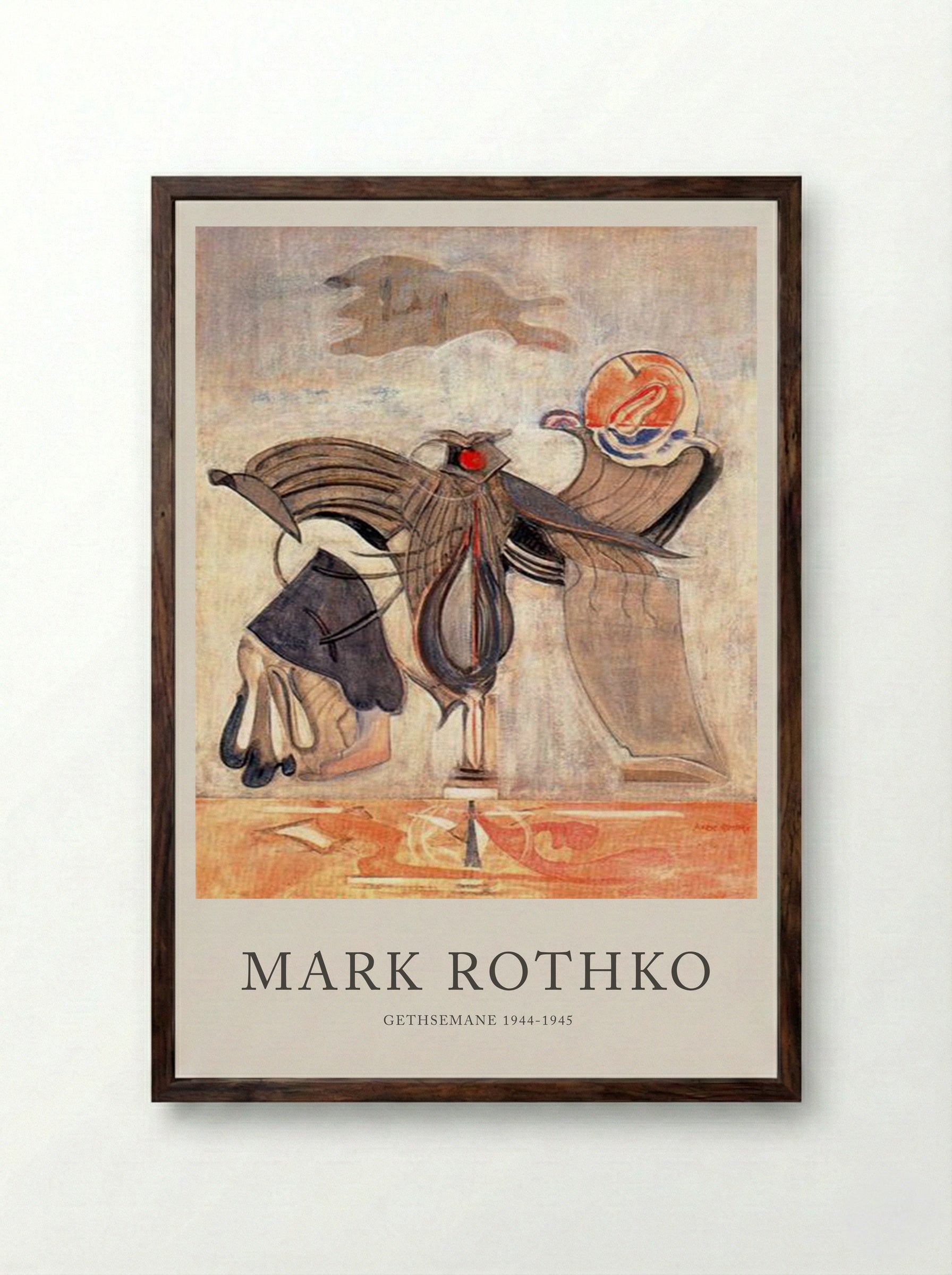 Gethsemane - Mark Rothko - Framed Print Dark Wood