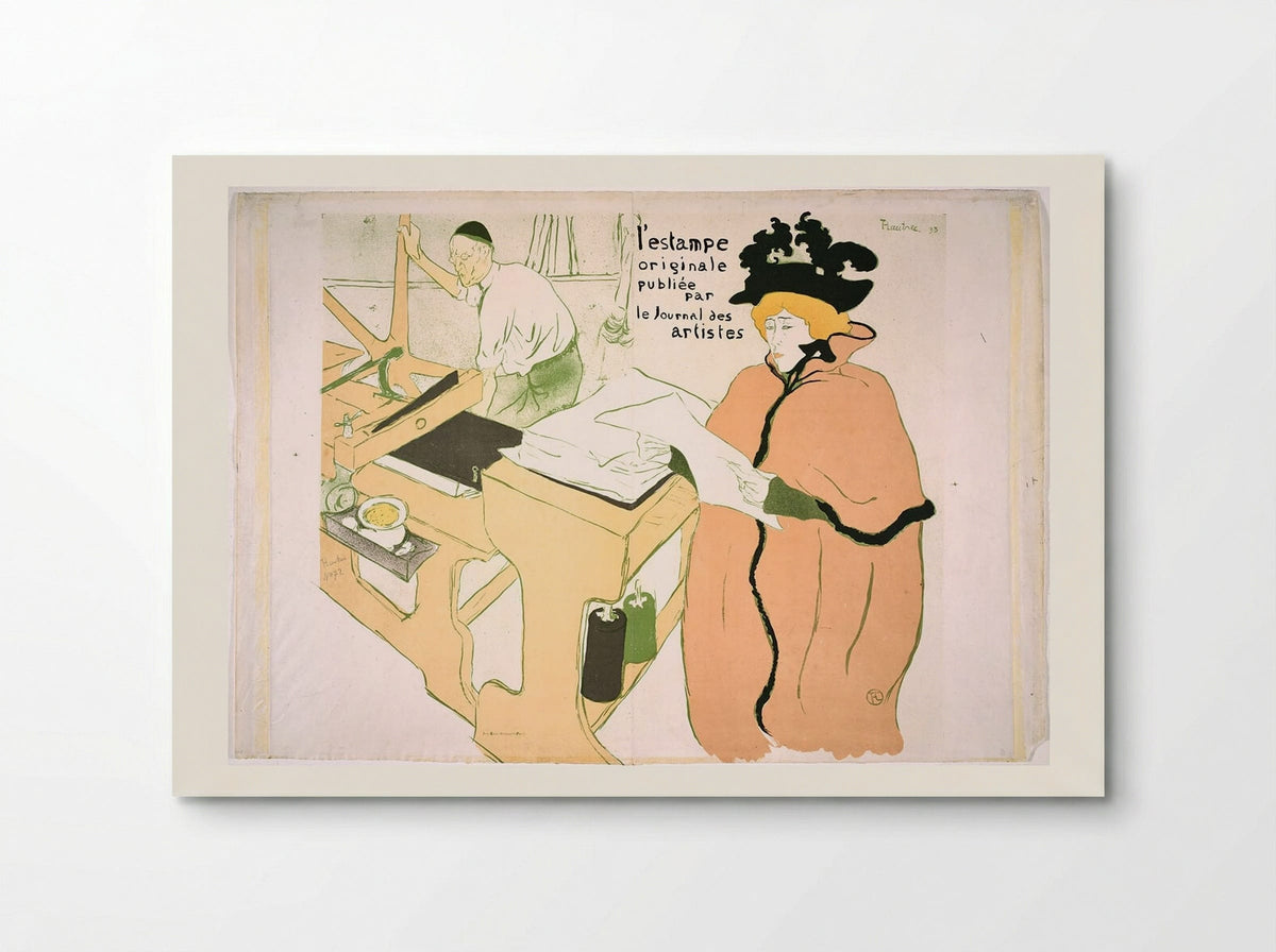 Jane Avril at the Lithography Workshop - Henri de Toulouse-Lautrec - Poster