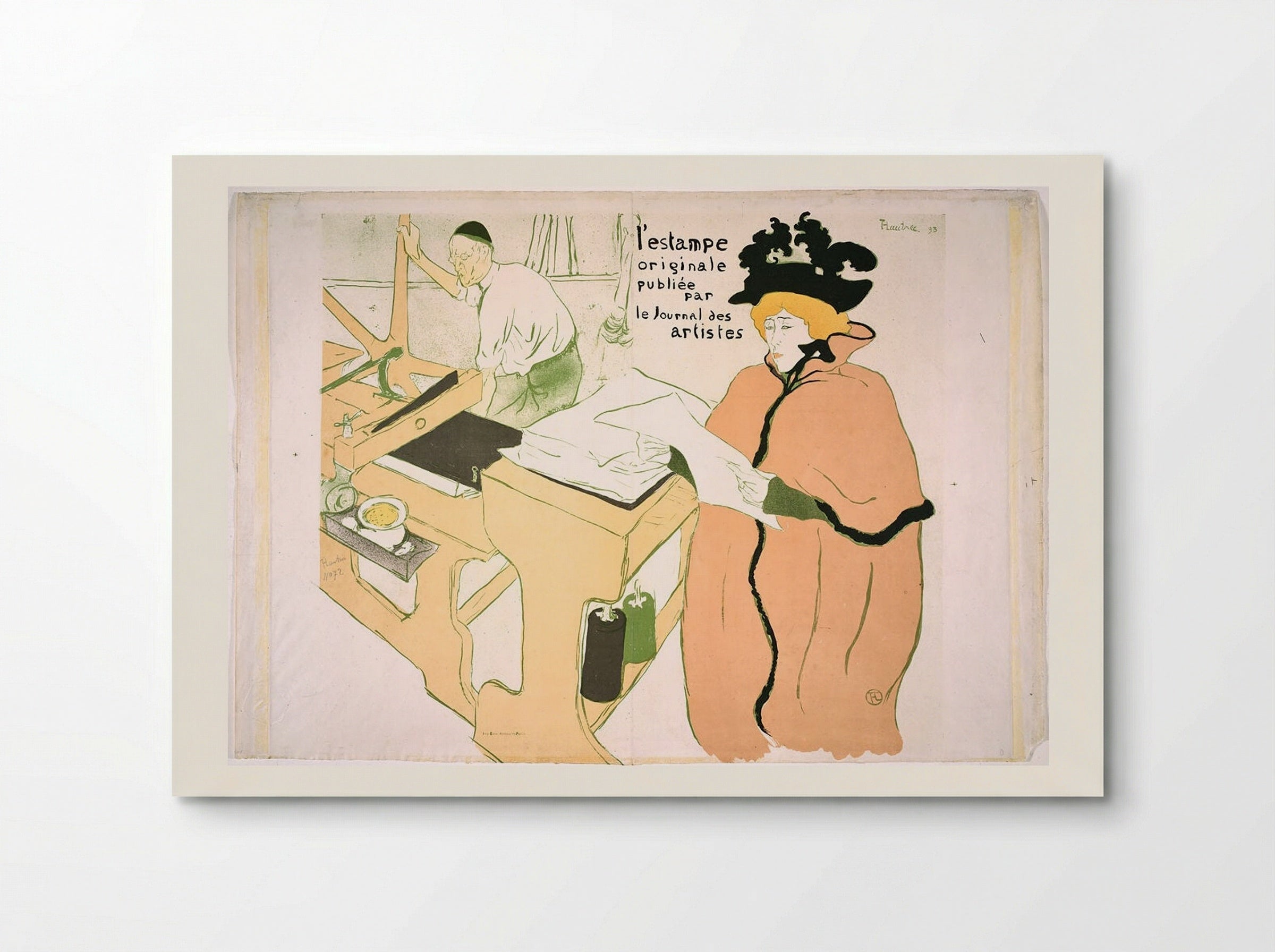 Jane Avril at the Lithography Workshop - Henri de Toulouse-Lautrec - Poster