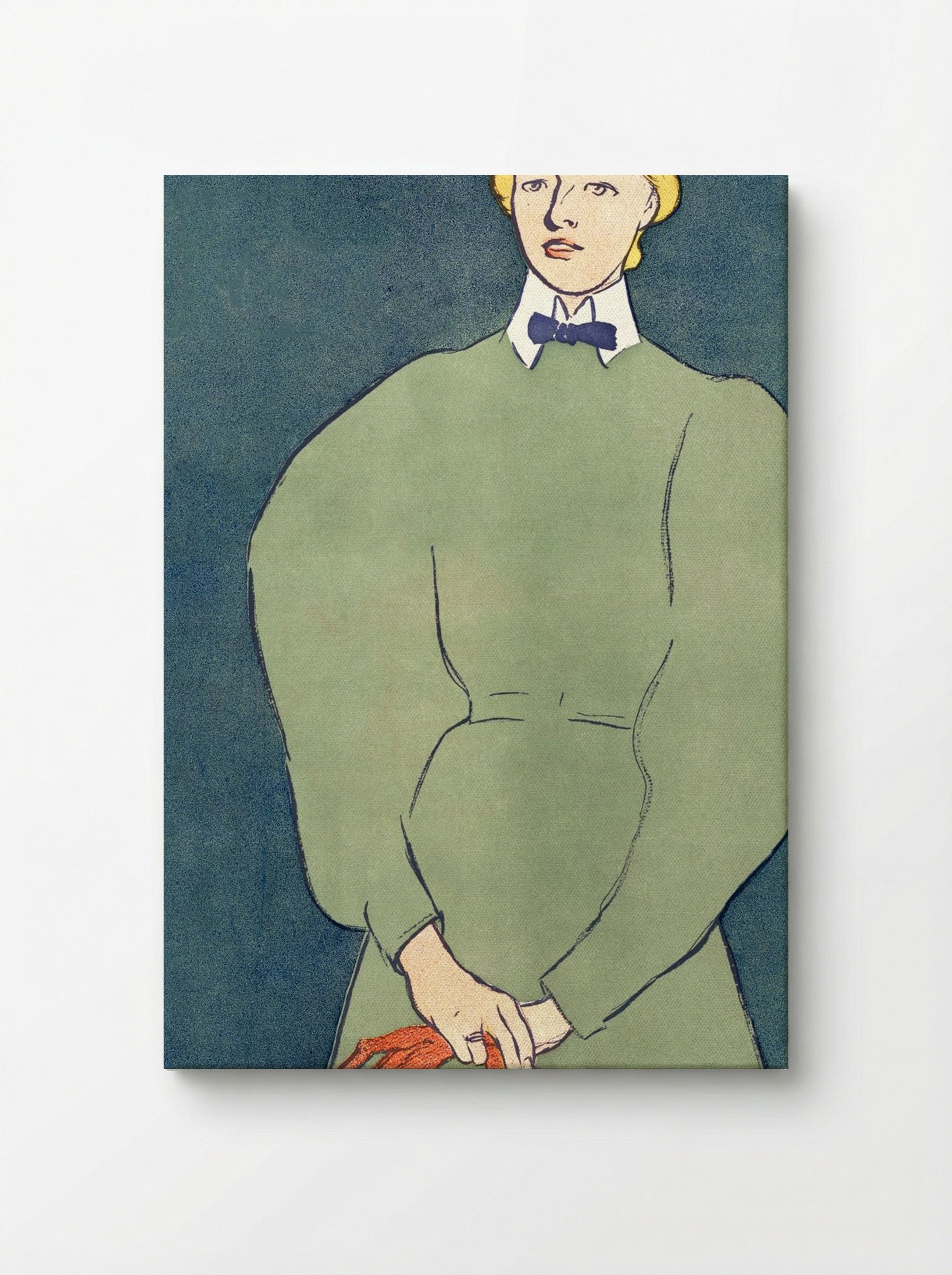 Woman Holding Gloves - Edward Penfield - Canvas