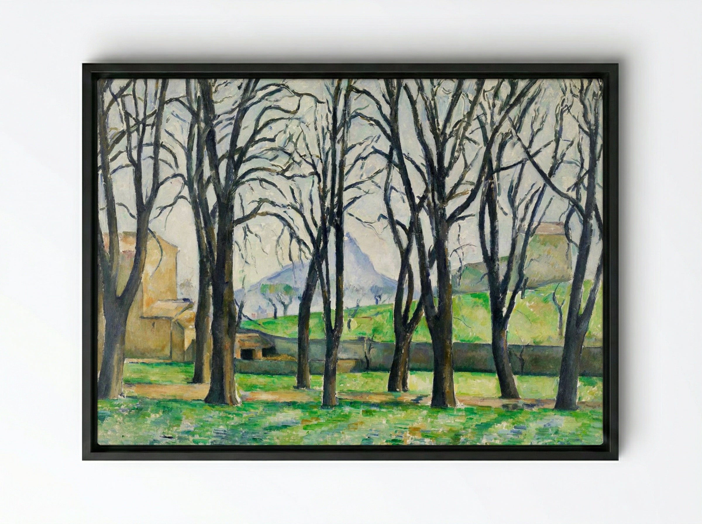 Chestnut Trees at Jas de Bouffan - Paul Cézanne - Framed Canvas Black