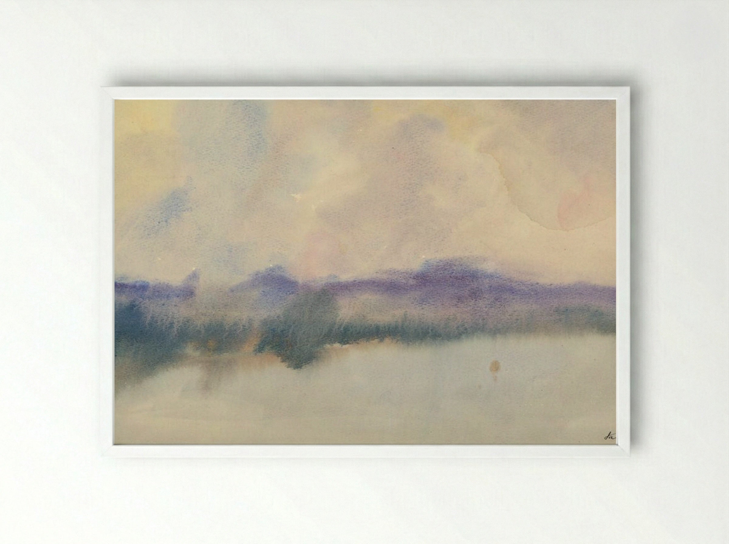 Fog over Fish Pond - Zolo Palugyay - Framed Print White