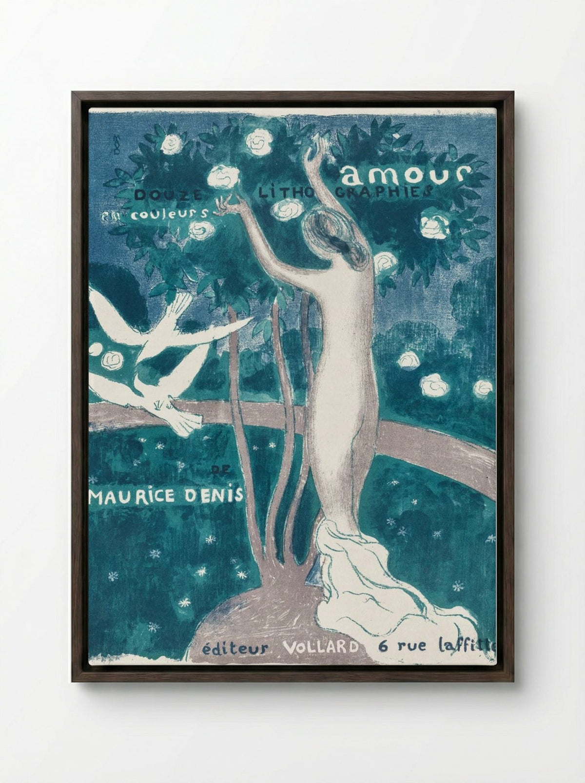 Love (Cover) - Maurice Denis - Framed Canvas Dark Wood