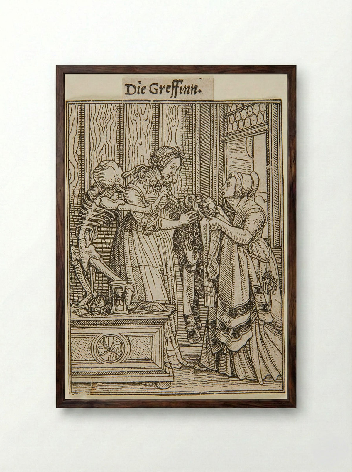 The Countess - Hans Holbein the Younger - Framed Print Dark Wood
