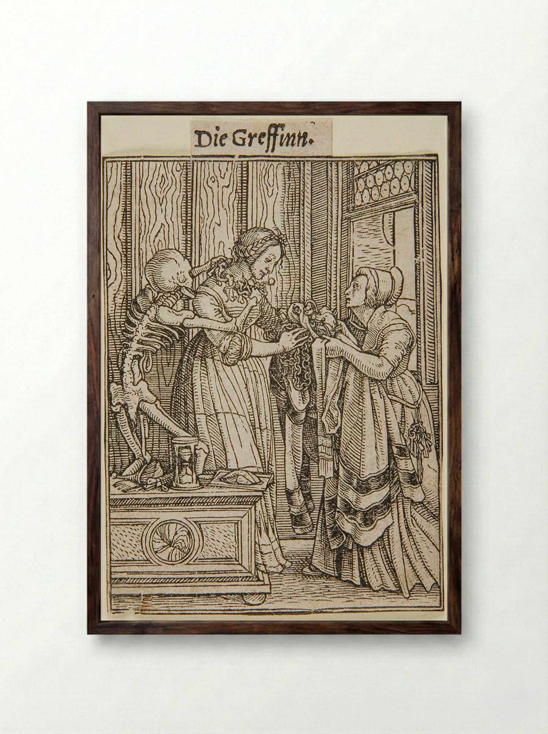 The Countess - Hans Holbein the Younger - Framed Print Dark Wood