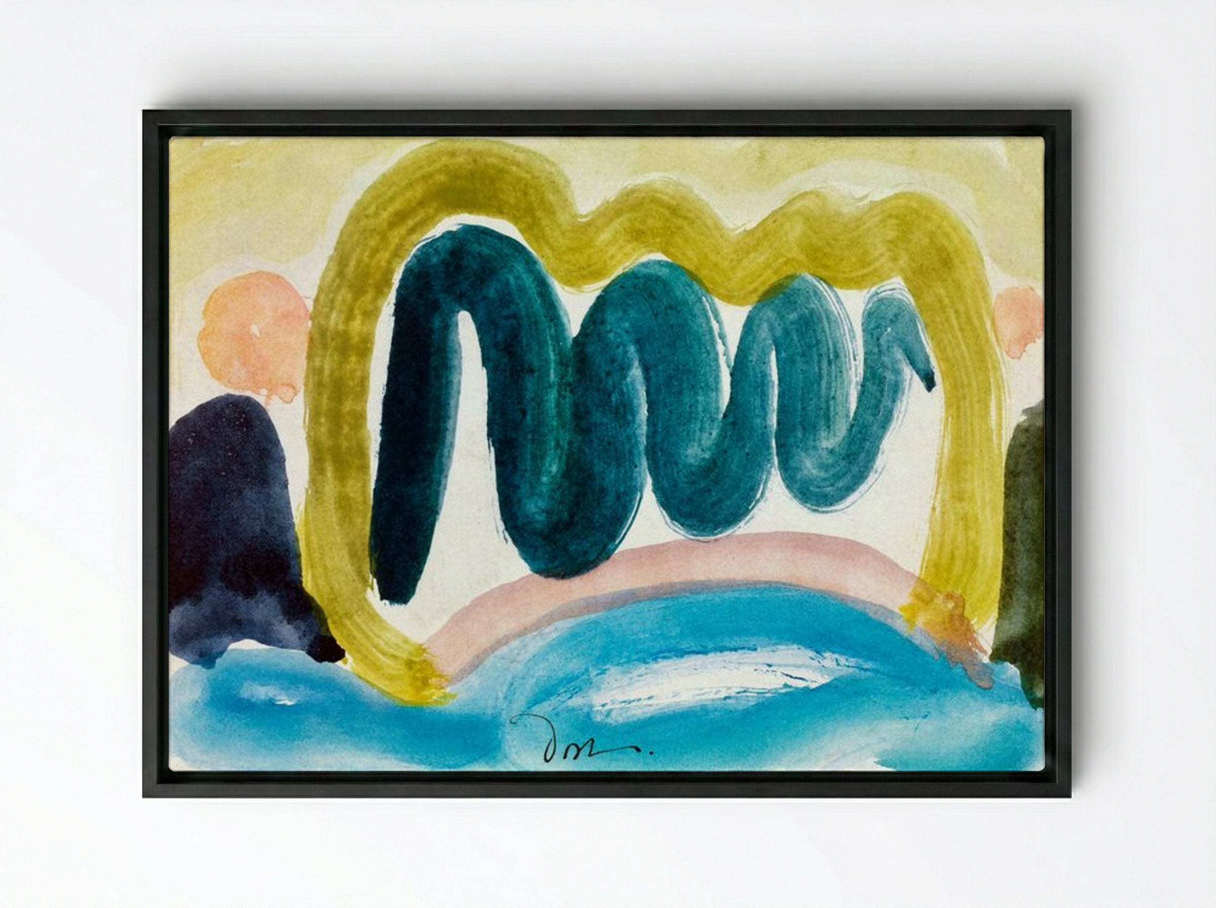 S' Pond in Sunlight - Arthur Dove - Framed Canvas Black