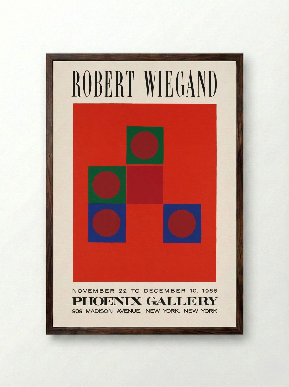 Phoenix Gallery Exhibition Poster - Robert Wiegand - Framed Print Dark Wood