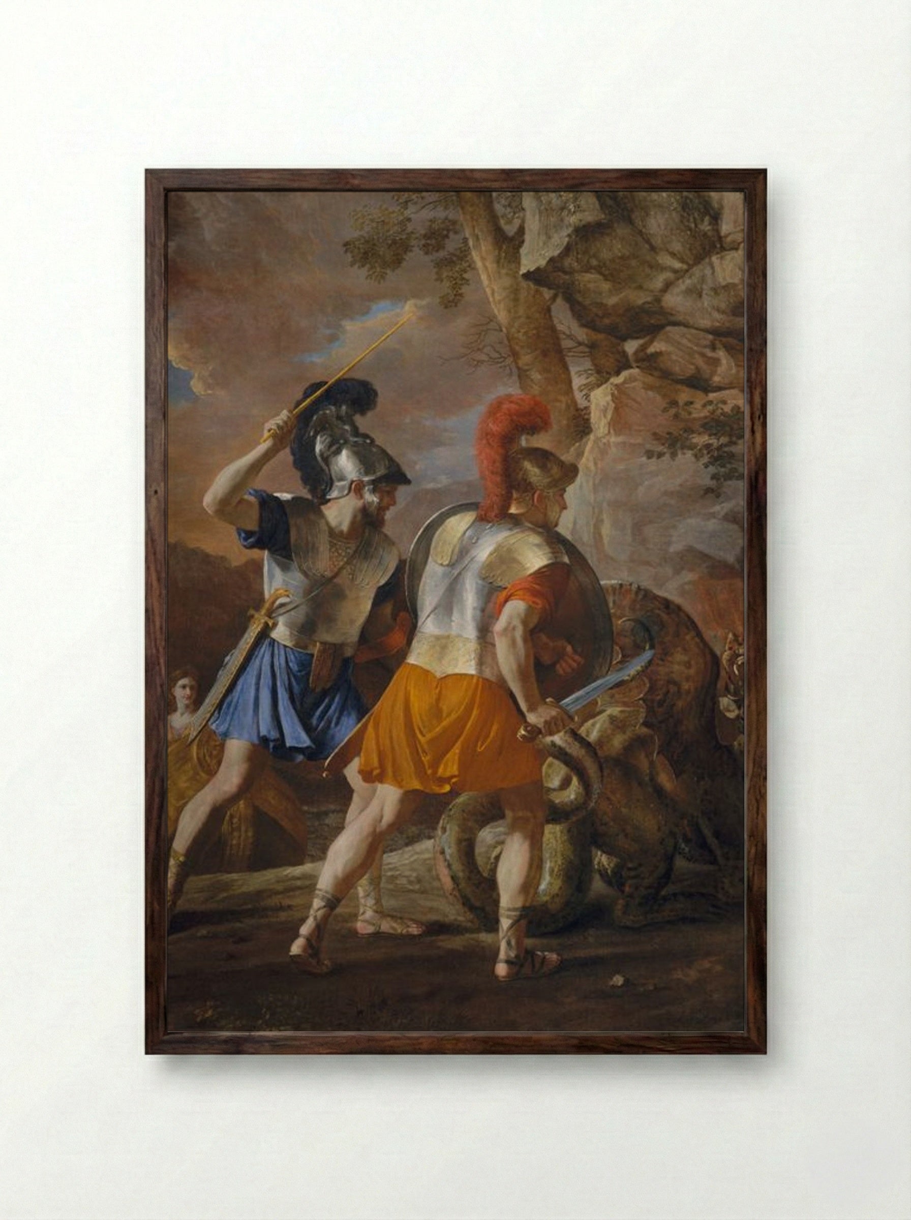 The Companions of Rinaldo - Jean-Honoré Fragonard - Framed Print Dark Wood