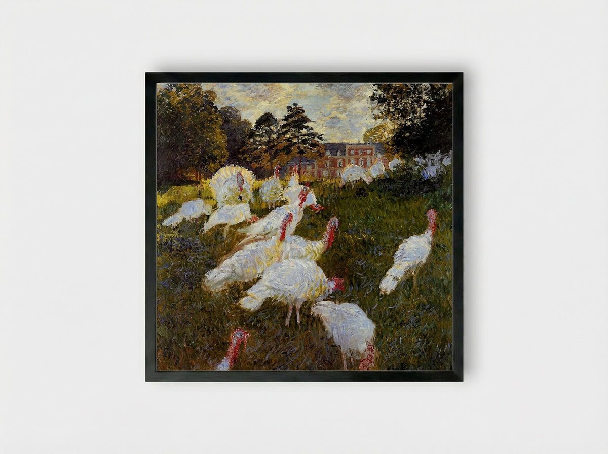 The Turkeys - Claude Monet - Framed Print Black