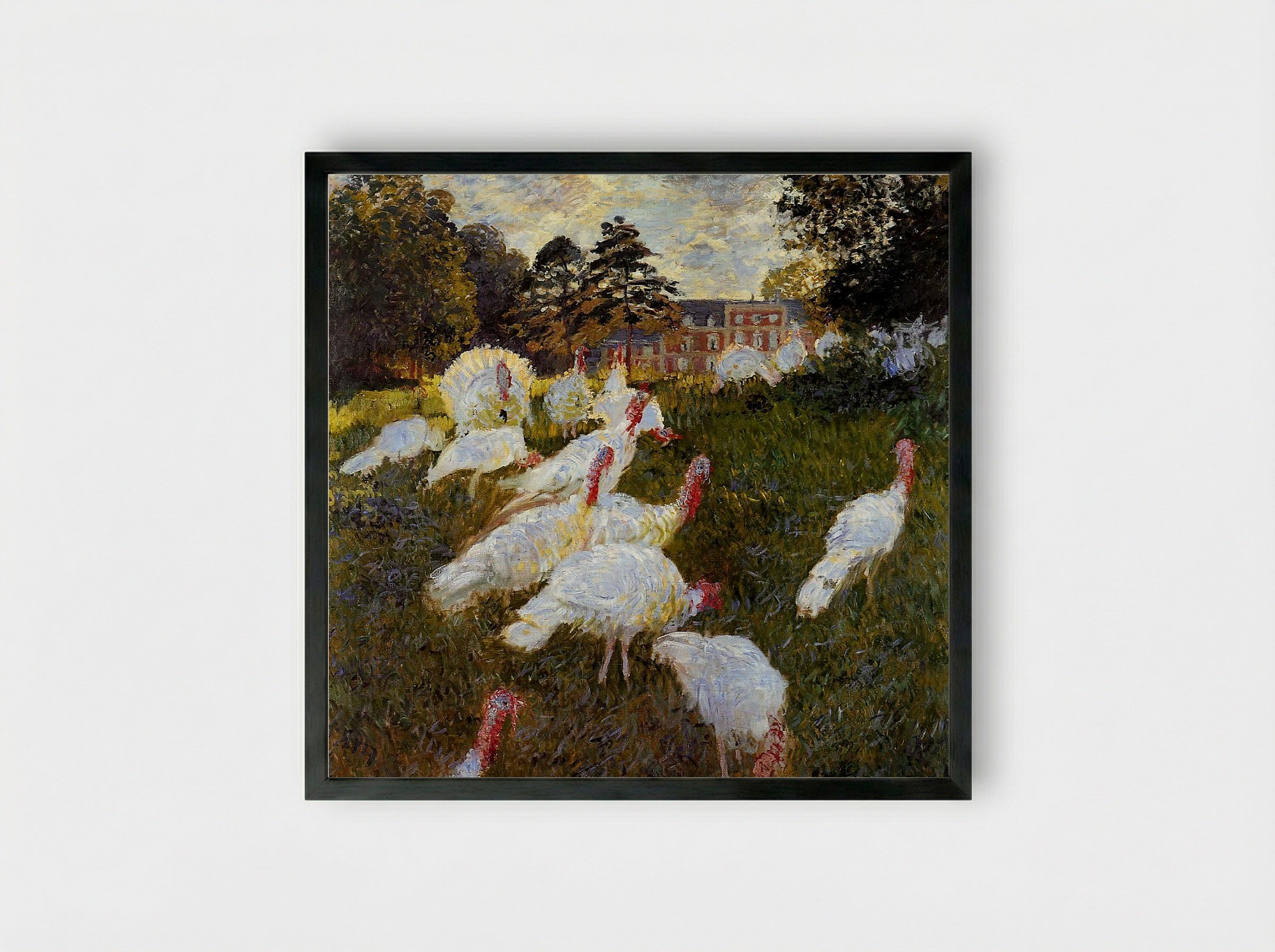 The Turkeys - Claude Monet - Framed Print Black