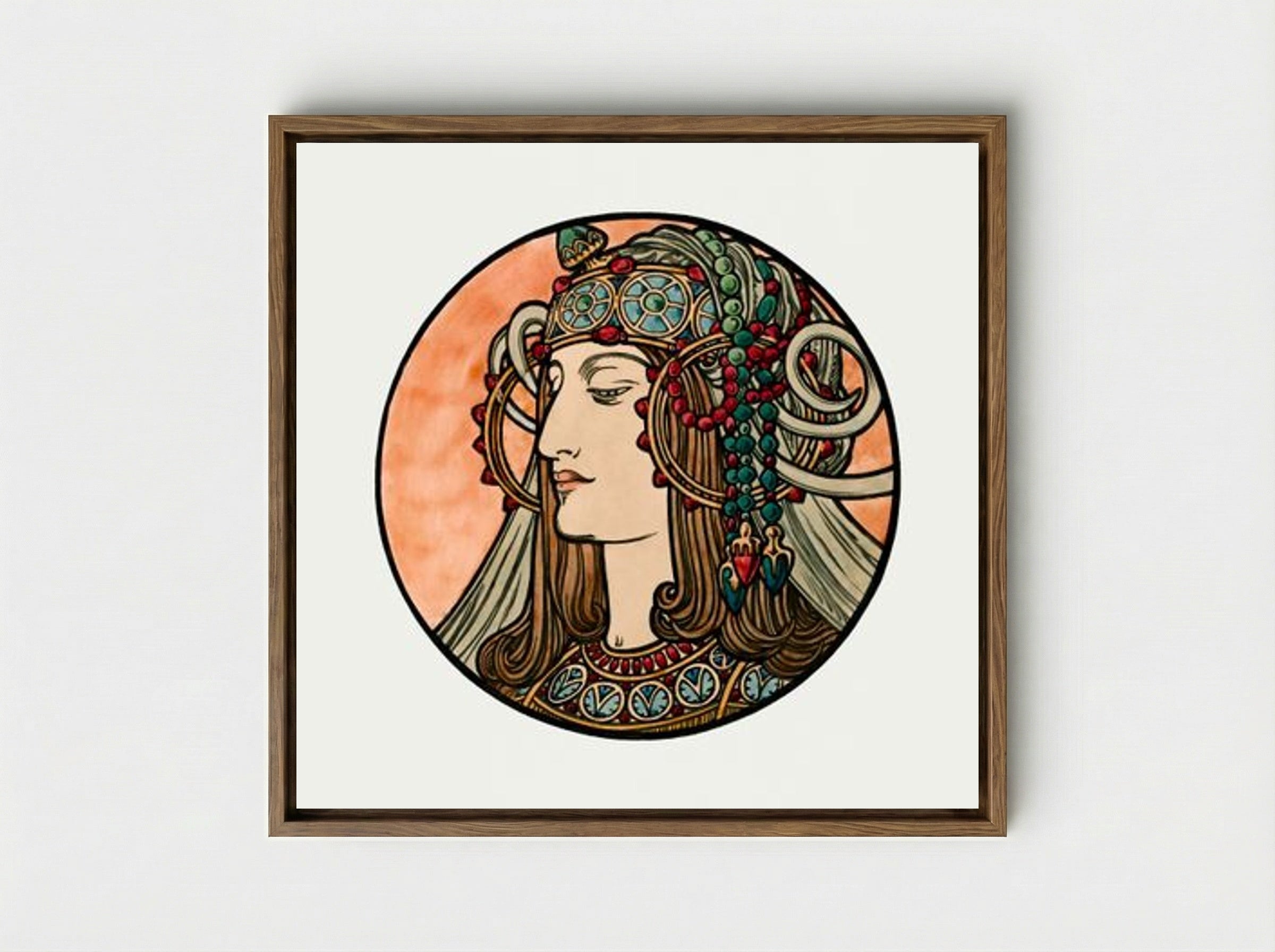 Stained Glass Window Design for Fouquet Boutique - Alphonse Mucha - Framed Canvas Wood